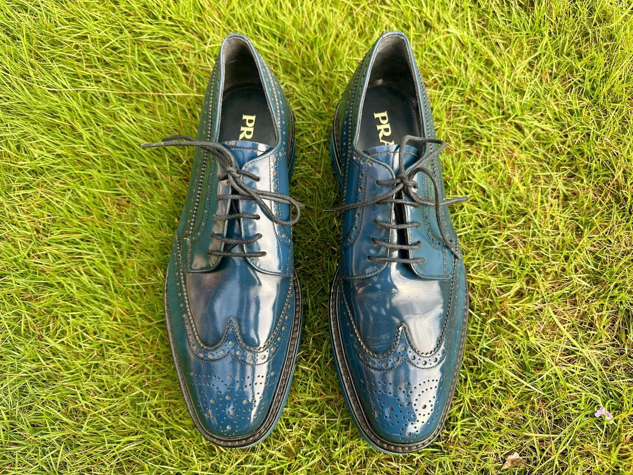 Prada Authentic Prada Brogue Wingtip Lace Up Platform Shoes Size US 6 / EU 39 - 2 Thumbnail