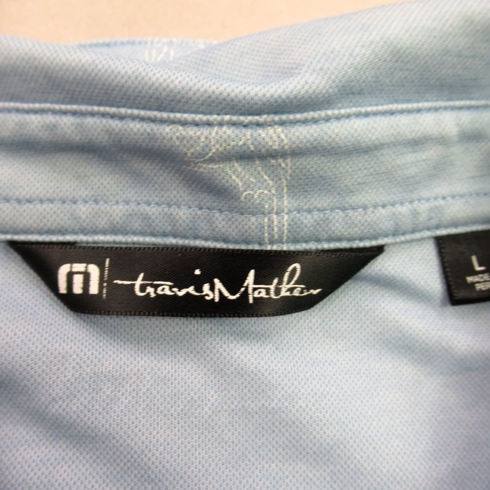 TravisMathew Travis Mathew Polo Golf Shirt Mens Large Short Sleeve Lightweight Outdoors Blue Size US L / EU 52-54 / 3 - 4 Thumbnail