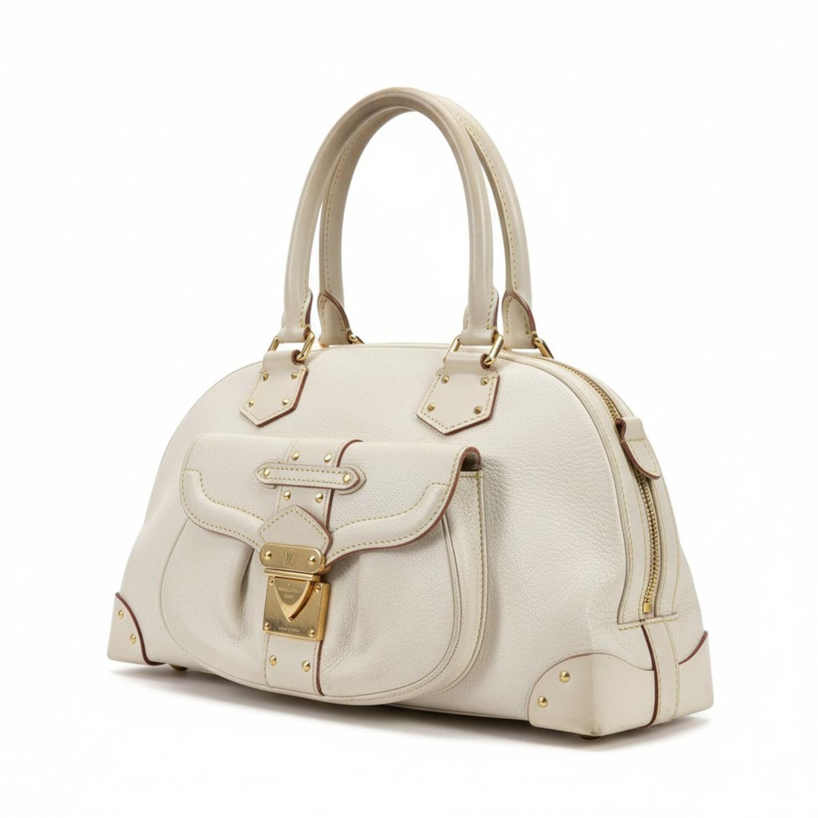 Louis Vuitton Louis Vuitton - White Leather Handbag Gold Hardware Size ONE SIZE - 1 Thumbnail