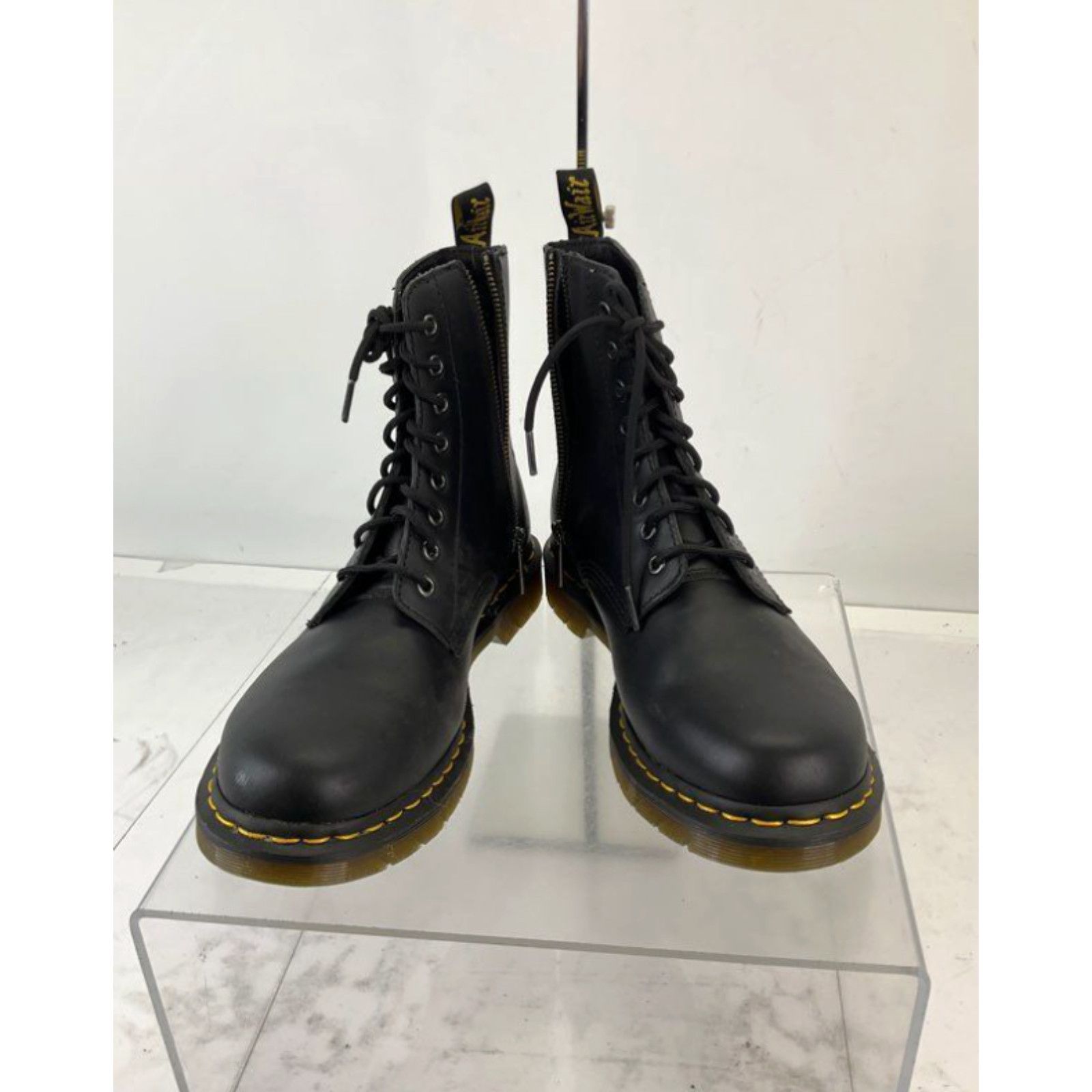 image of Dr Martens Dr. Martens 1460 Pascal Black Smooth Leather 8-Eye Boots 11 in White, Women's