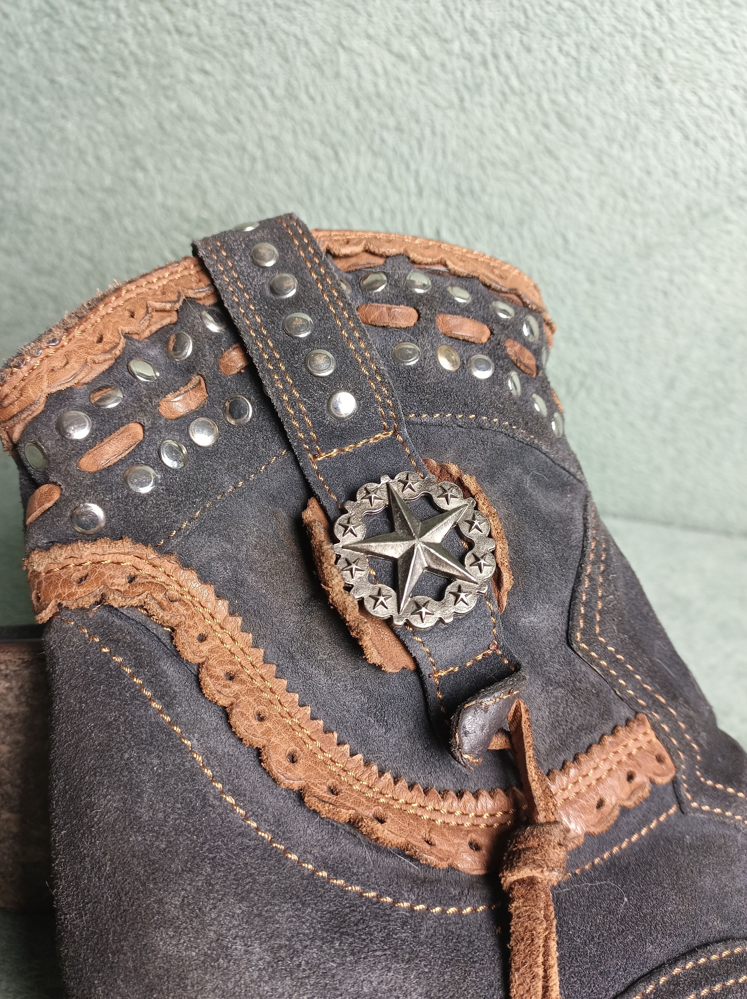 Cowboy Equipment × Handmade EL VAQUERO Leather Cowboy Ankle Boots EU 39 Size US 9 / IT 39 - 11 Thumbnail