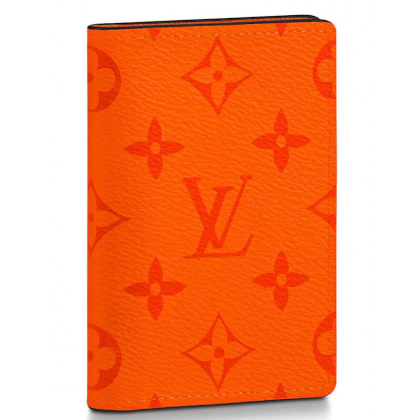 Louis Vuitton Orange Monogram Logo Pocket Organizer Wallet