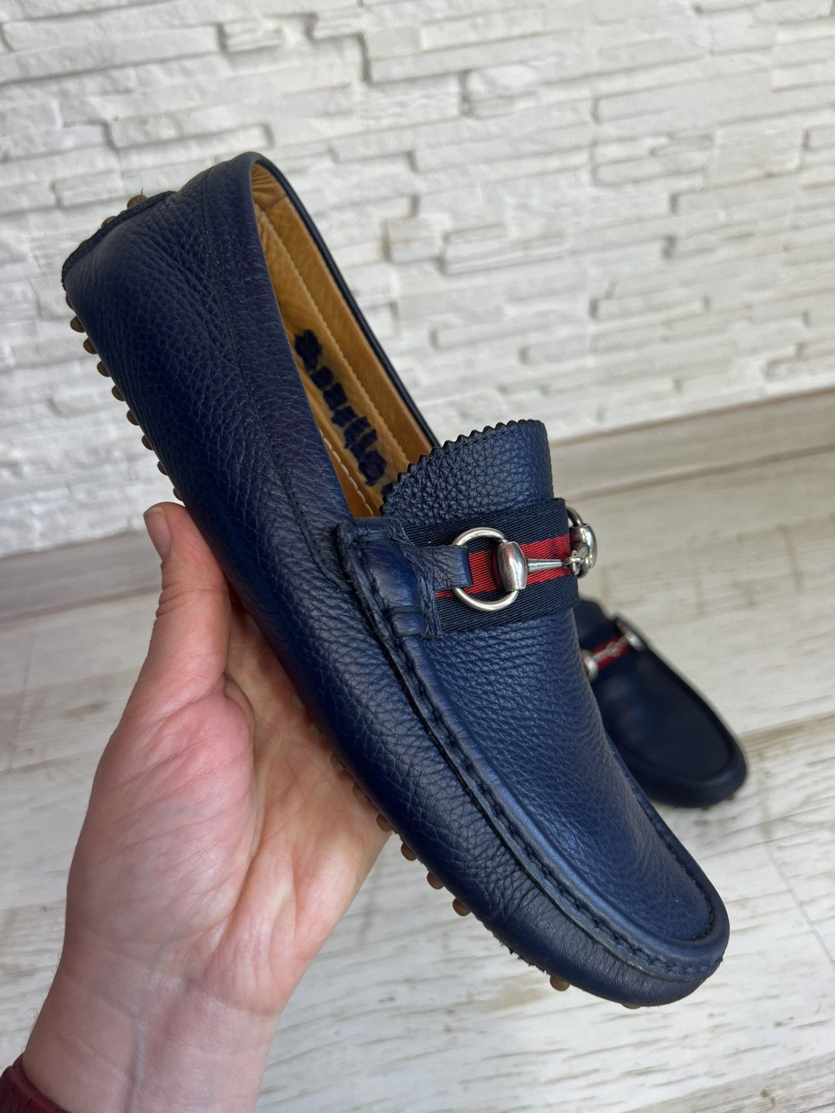Gucci Gucci Dark Blue Leather Loafers Moccasins US 7.5 EU40.5 Size US 7.5 / EU 40-41 - 8 Thumbnail