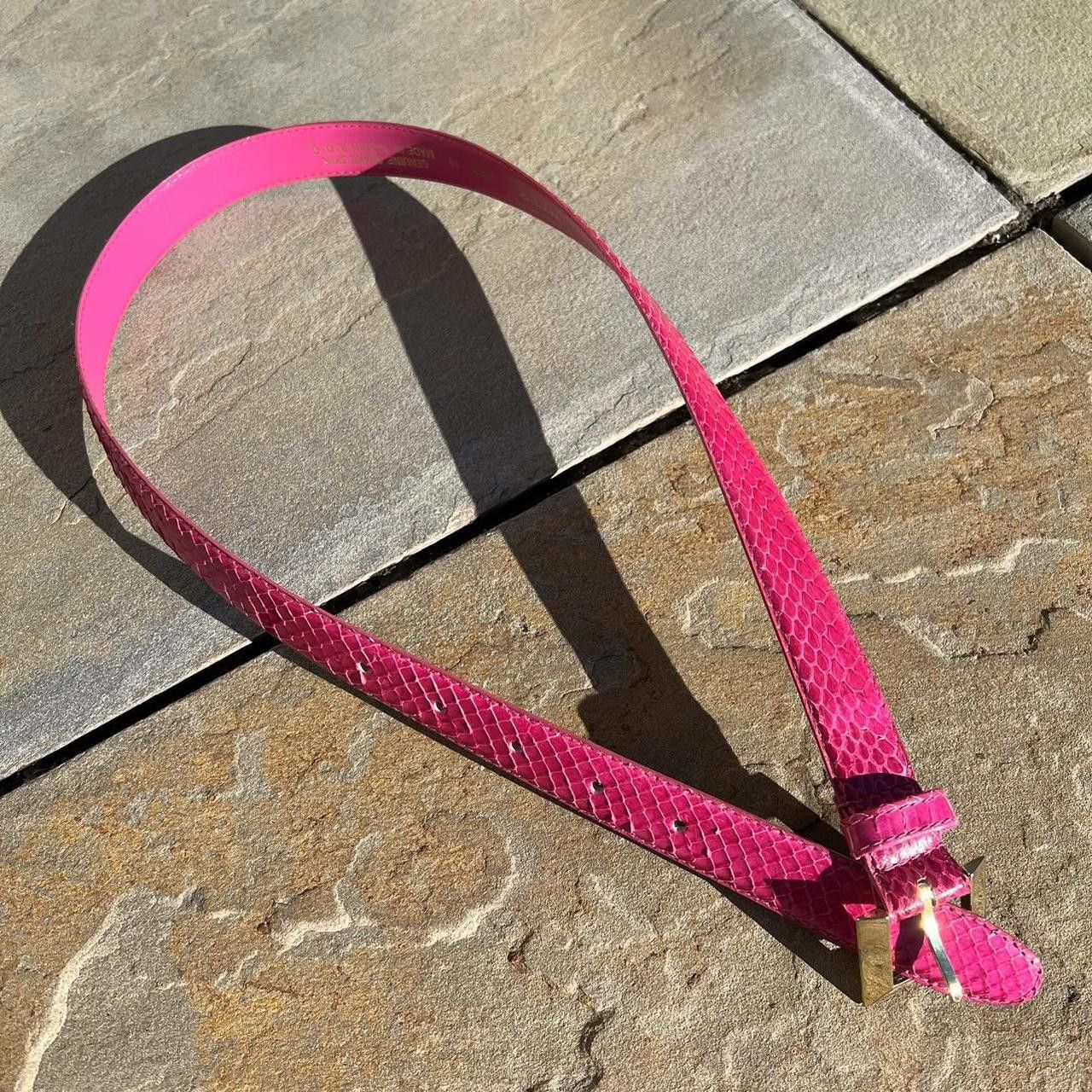Vintage Vintage 80s Genuine Snake Skin Pink Belt Size ONE SIZE - 1 Thumbnail