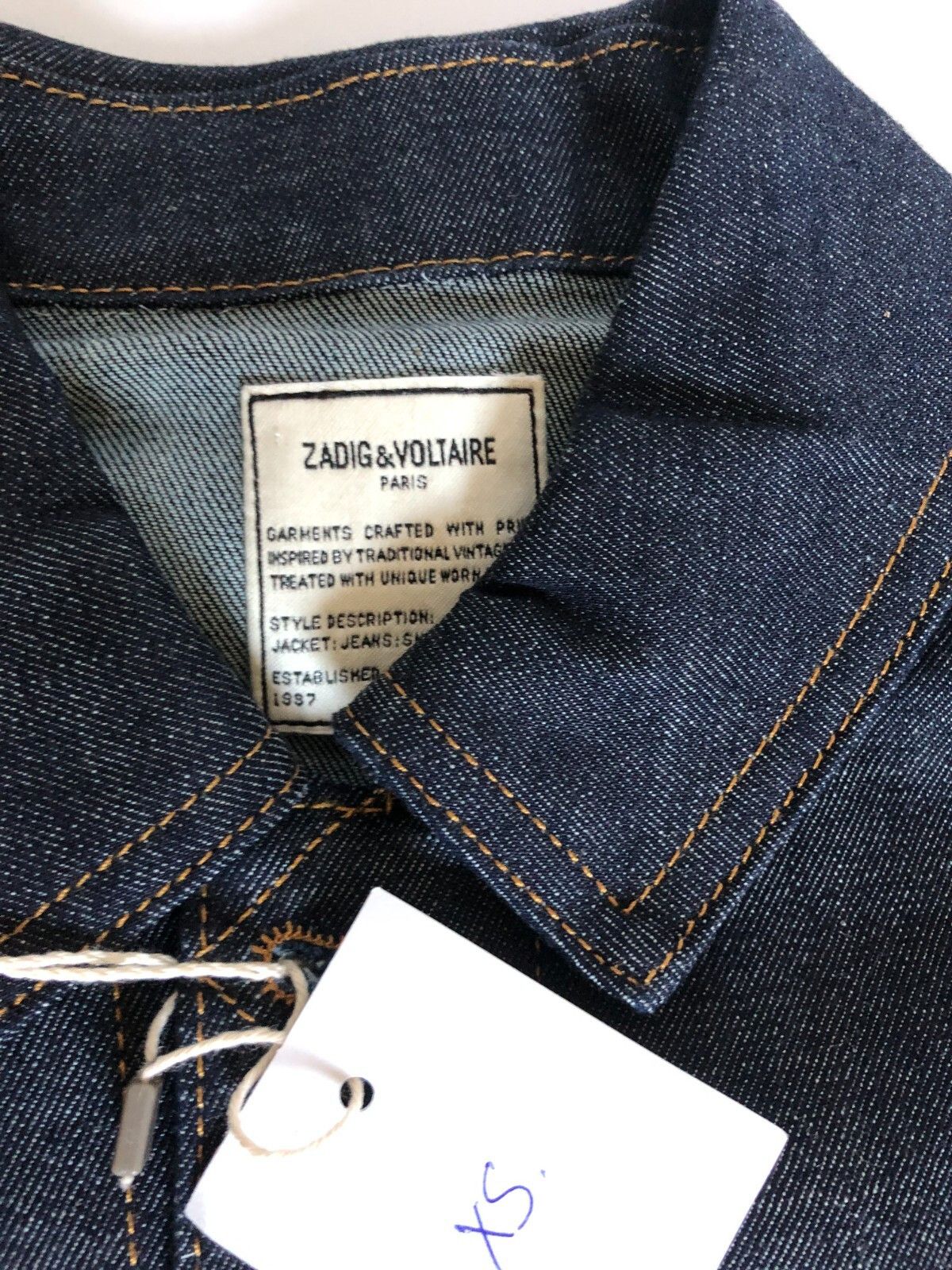 Zadig & Voltaire Zadig & Voltaire Dark Blue Slim Denim Jacket XS Cotton Size US XS / EU 42 / 0 - 3 Thumbnail