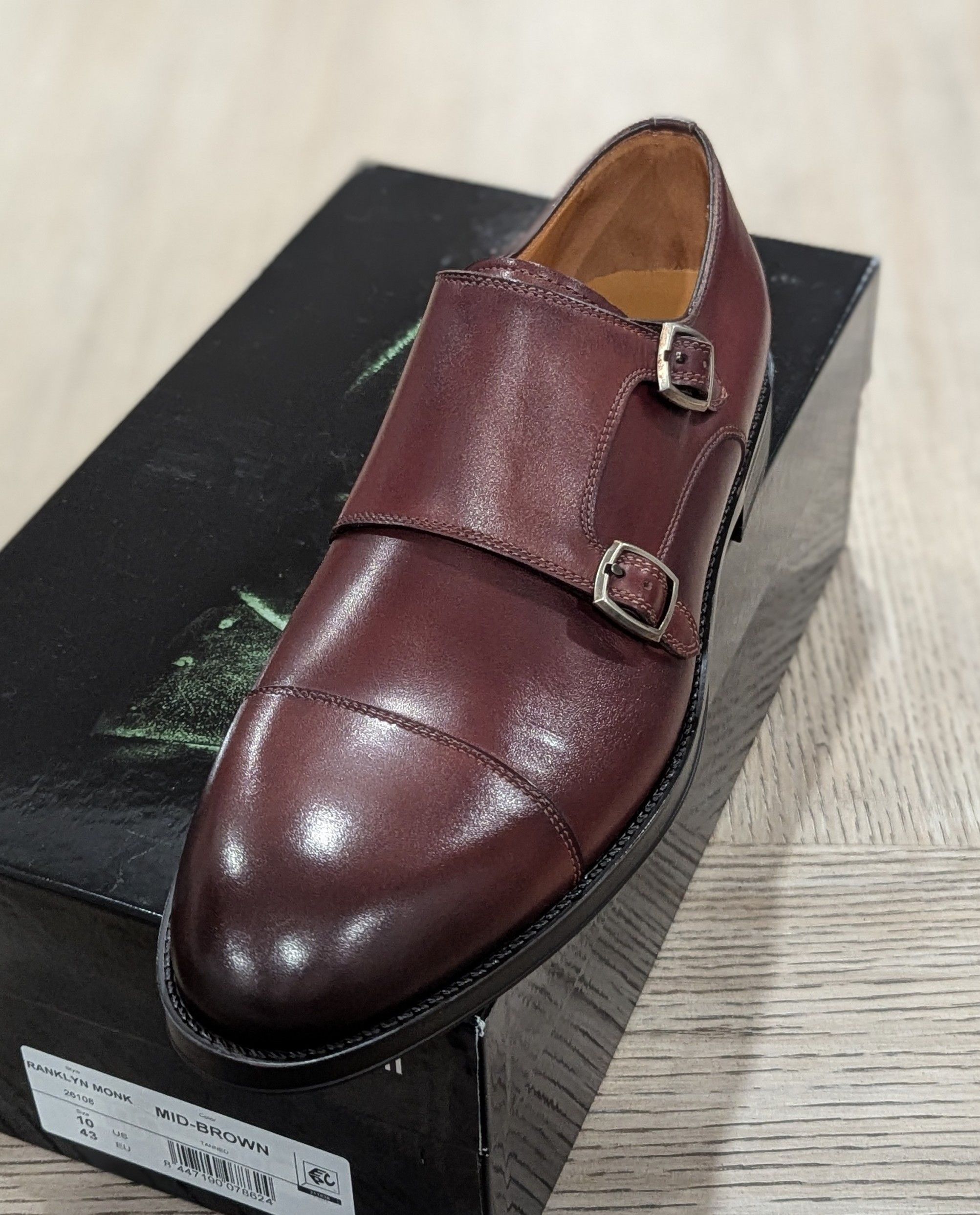 Magnanni Magnanni "Franklyn" Leather Double Monk Strap Shoes US 12 Size US 12 / EU 45 - 2 Thumbnail