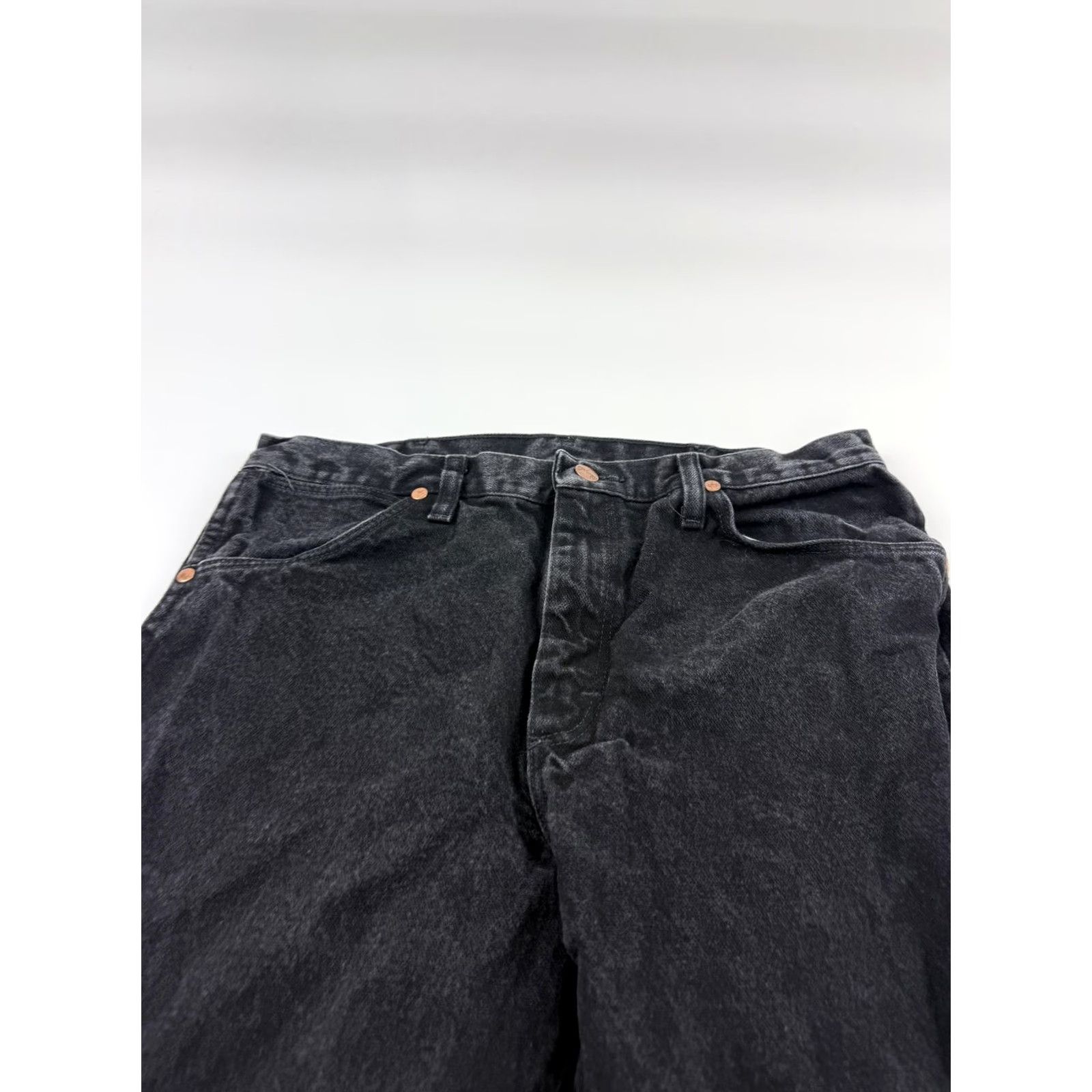 Wrangler Wrangler Jeans Mens 33x31 Black Dark Wash Regular Straight Denim Pants 5 Pocket Size US 33 - 2 Thumbnail