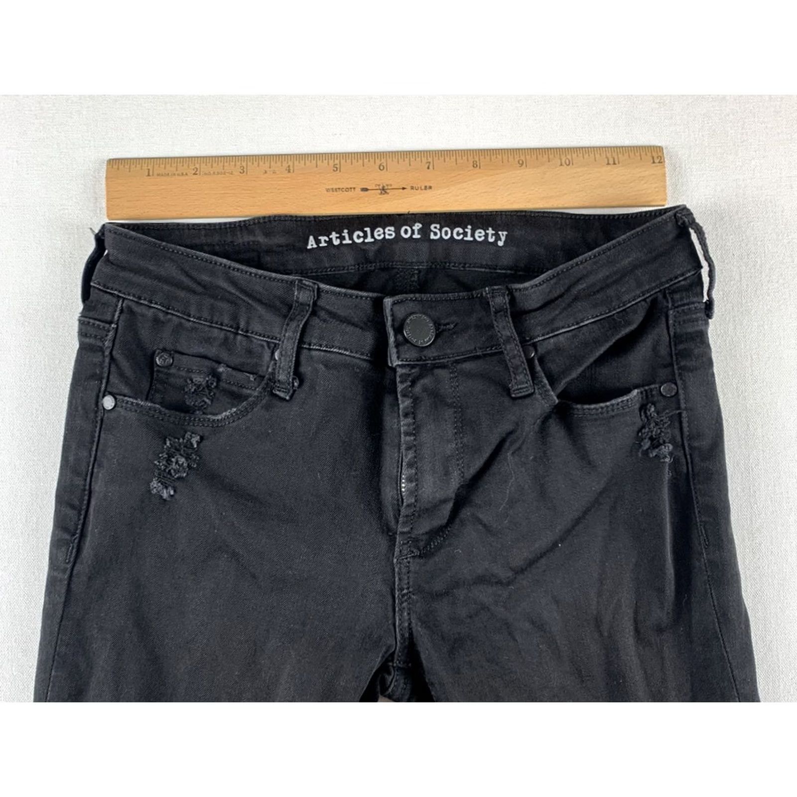 Vintage ARTICLES OF SOCIETY Skinny Jeans Black Womens Size 25 Size 42" / US 20 - 5 Thumbnail