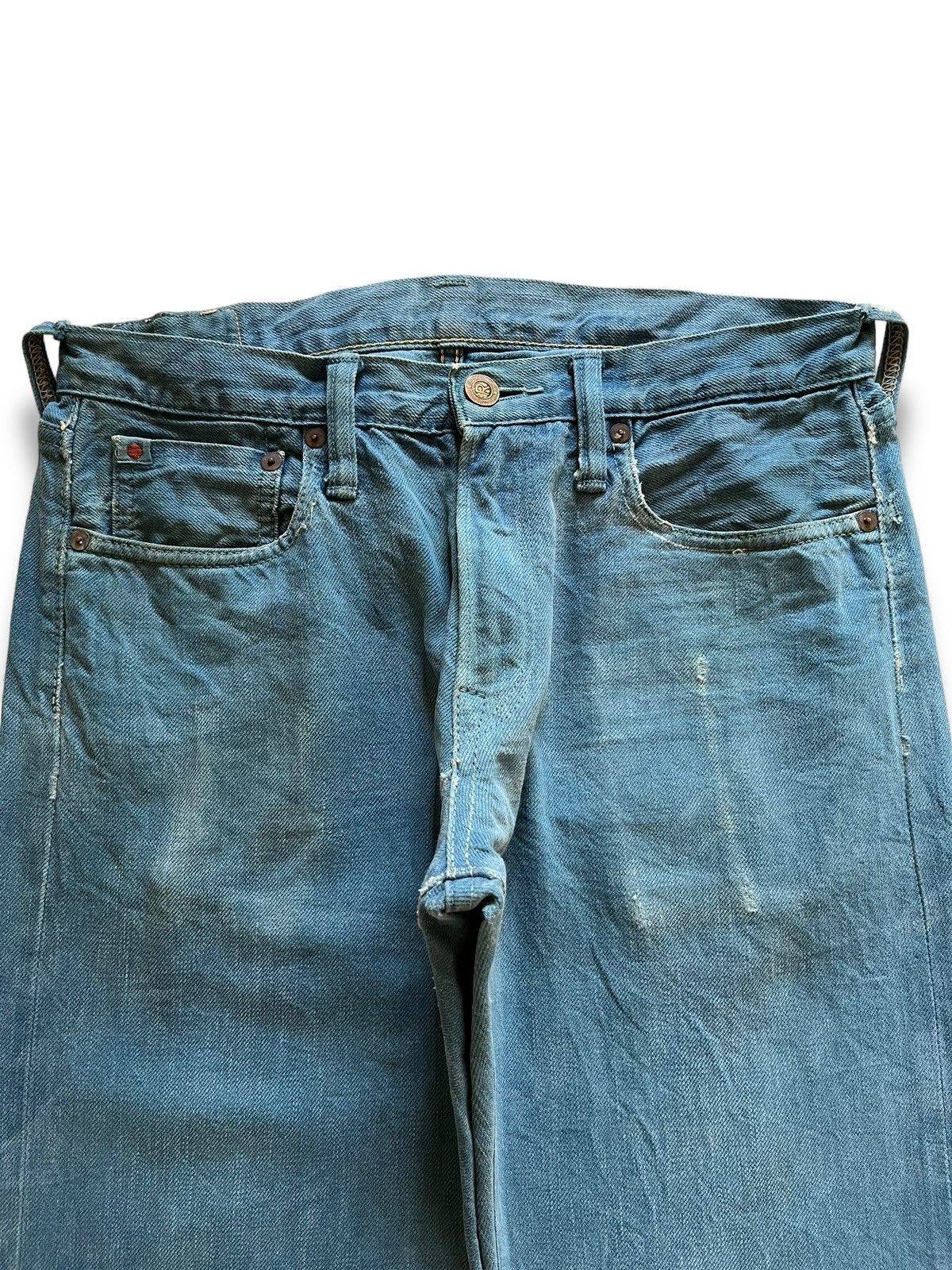 45rpm × Japanese Brand Vintage 45Rpm Selvedge Light Blue Sky Distressed Jeans Size US 30 / EU 46 - 5 Thumbnail