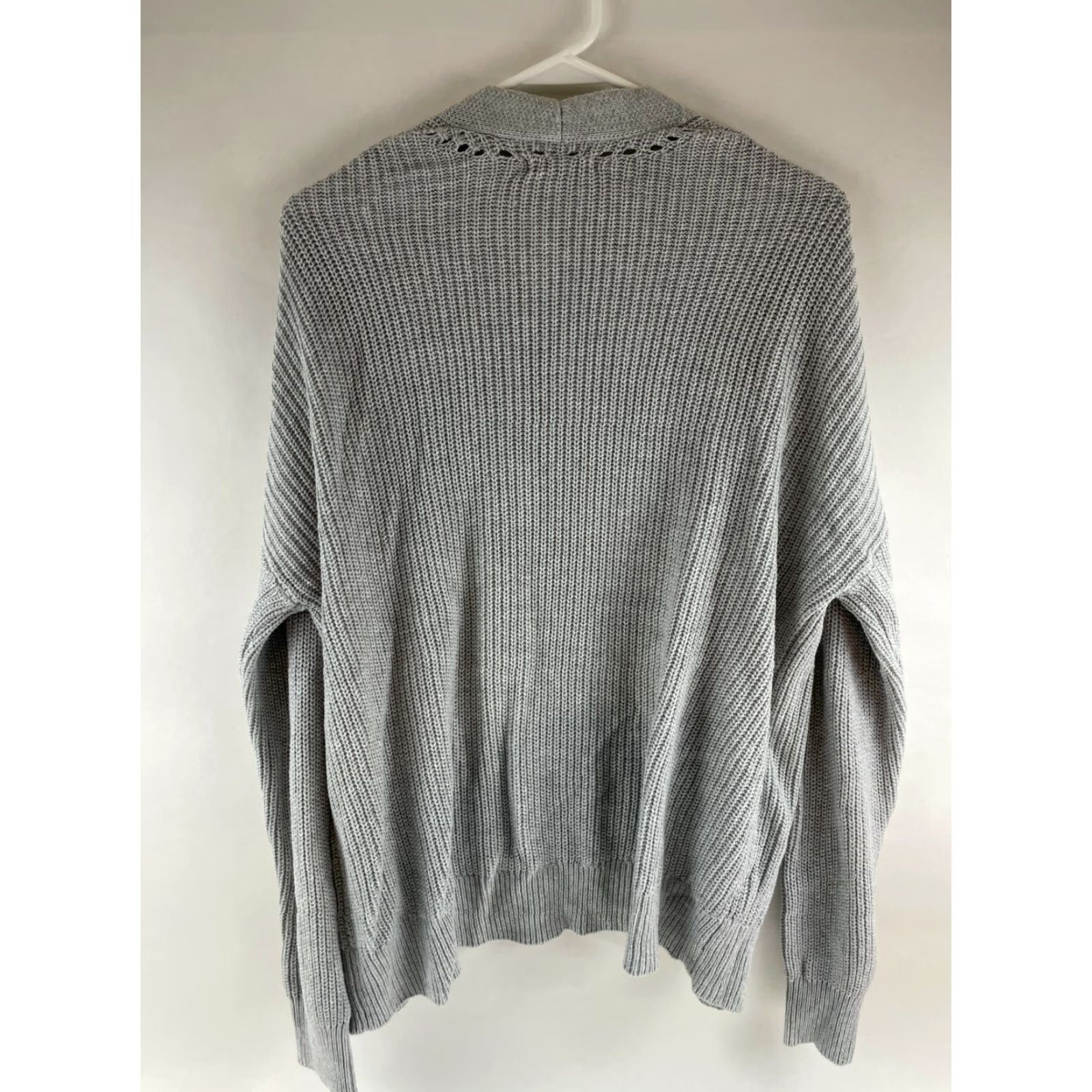 Vintage ABOUND Sweater Cardigan Women's Small Gray Long Sleeve Open Knit NWT Size S / US 4 / IT 40 - 2 Thumbnail