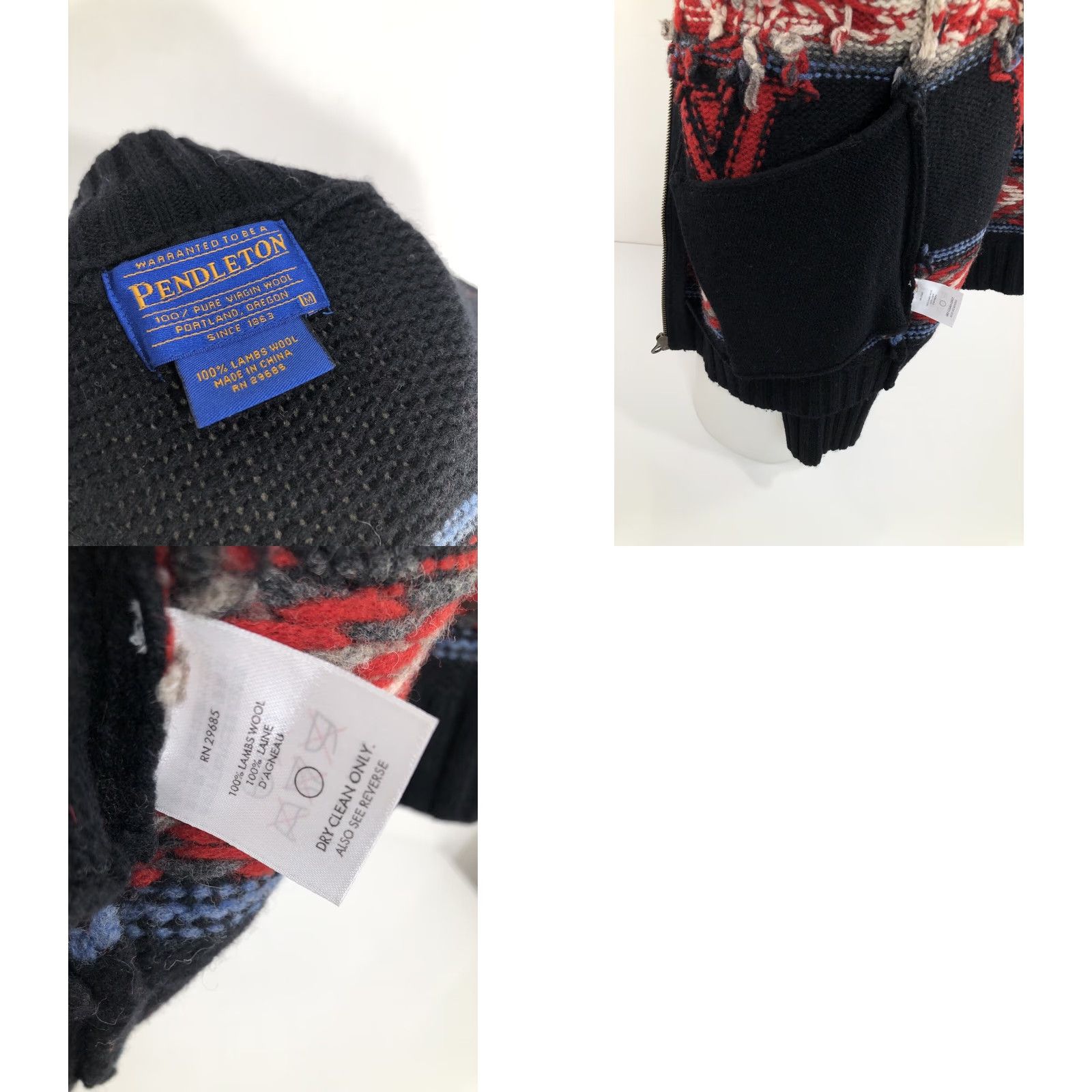 Pendleton Pendleton Wool Knit Full Zip SOUTHWEST AZTEC Md. Sweater Jacket Men M Black Red Beige Blue Aztec Full Zip Size US M / EU 48-50 / 2 - 8 Thumbnail