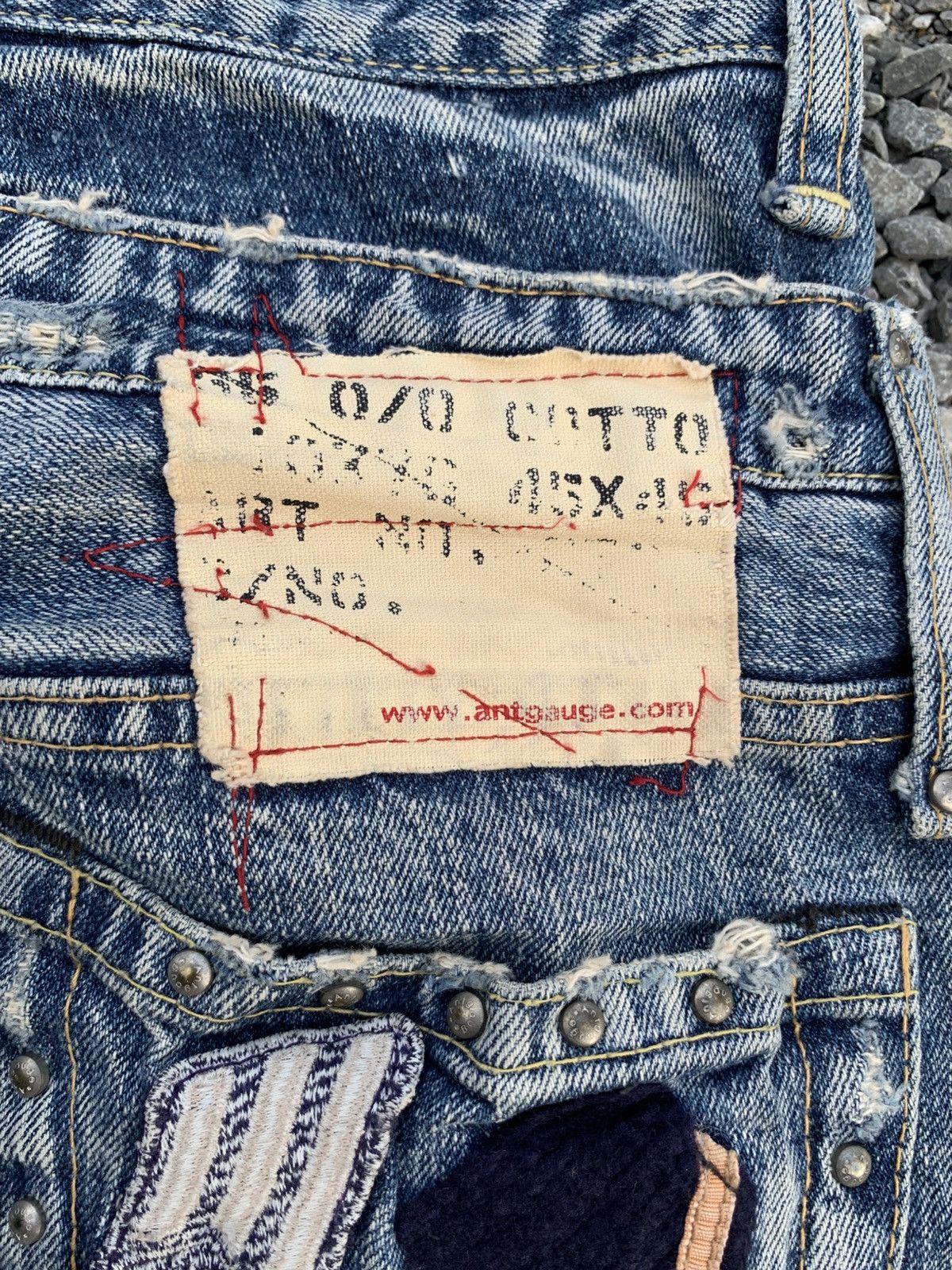 Kapital DOUBLE WAIST ANTGAUGE PUNK STYLE DISTRESSED DENIM Size US 29 - 12 Thumbnail
