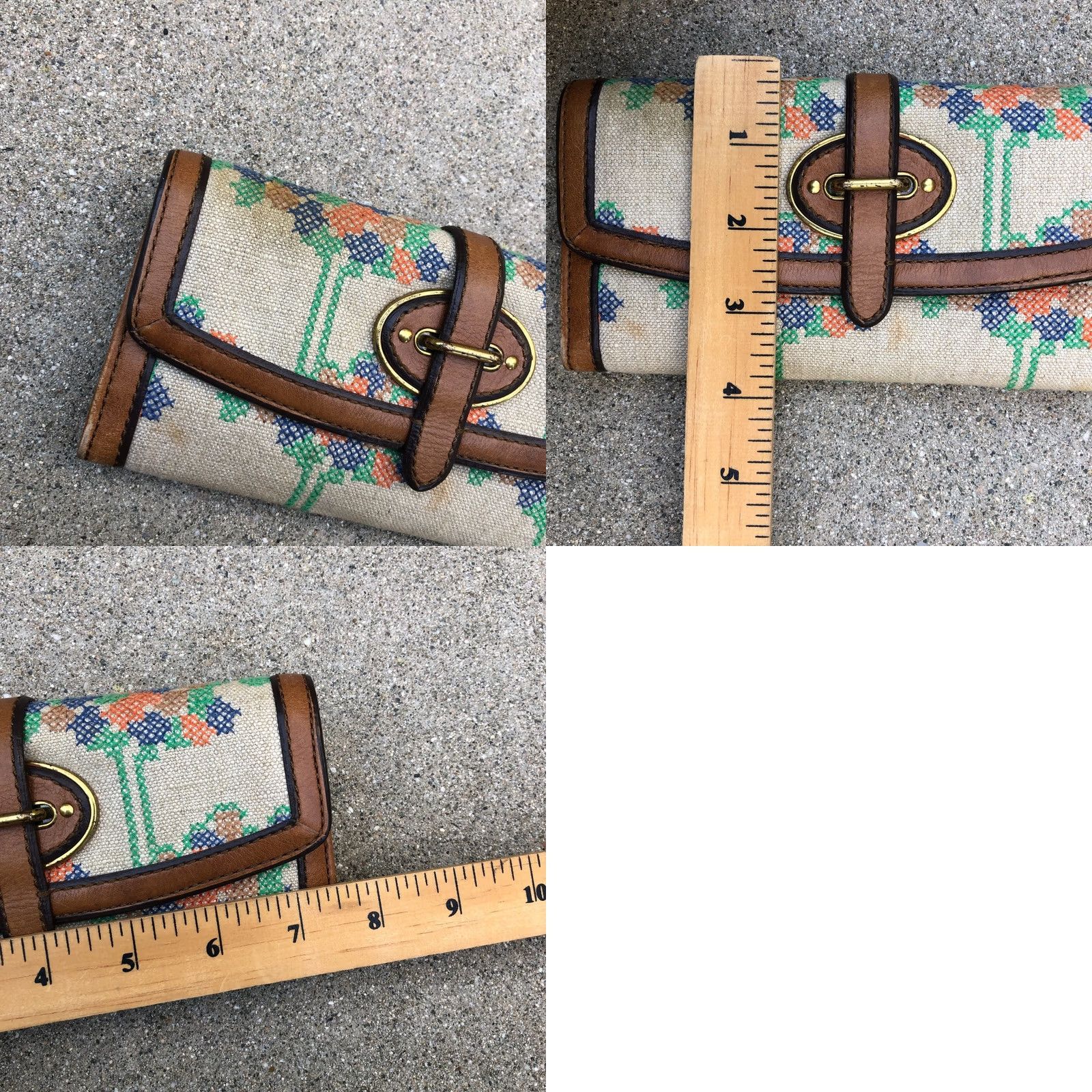 Fossil VTG Fossil Leather Clutch Wallet Floral 7.5" x 4" Multicolor Women One Size KS Size ONE SIZE - 9 Thumbnail