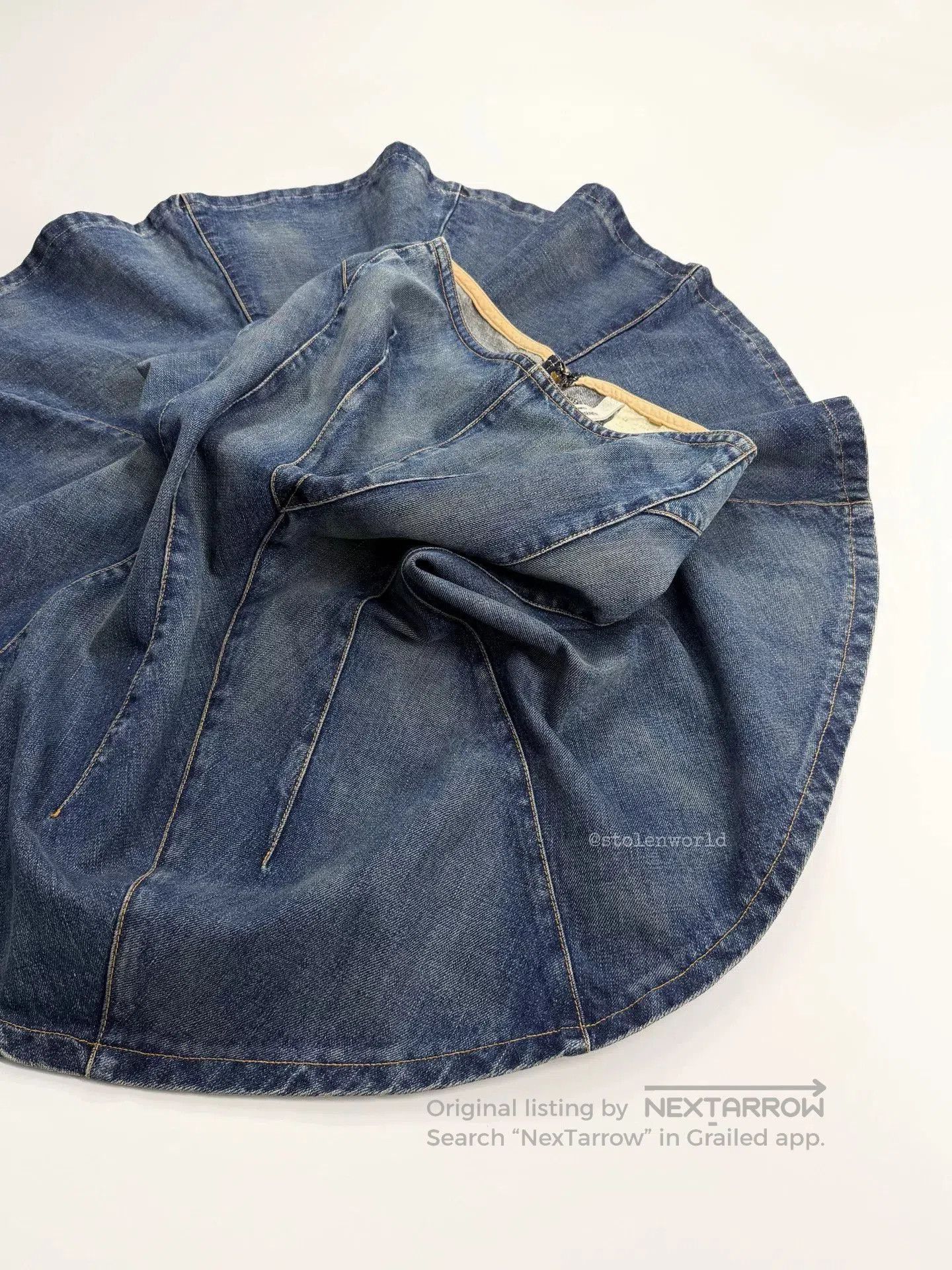 Junya Watanabe deconstructed denim flare skirt by junya watanabe. Size 23" - 2 Thumbnail