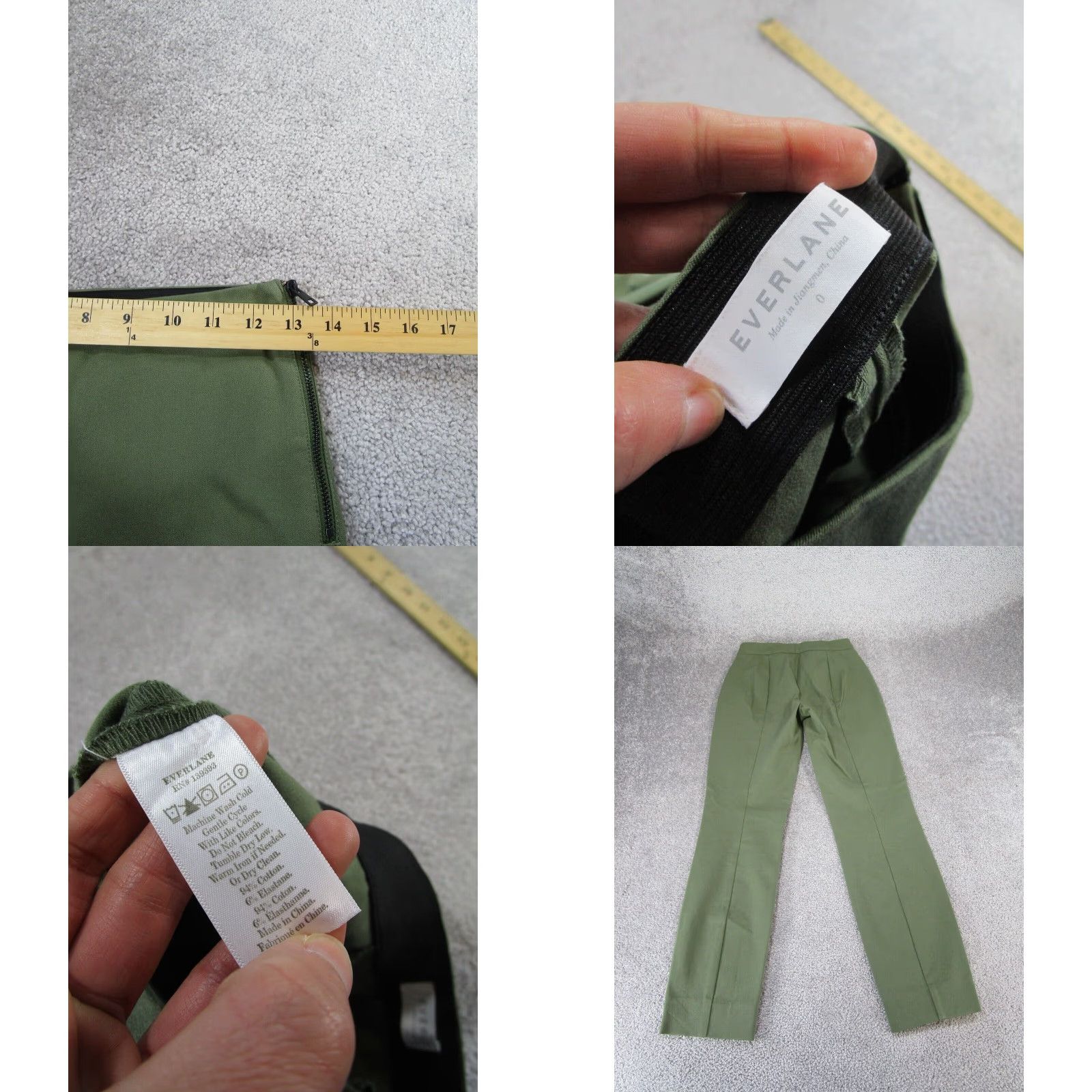 Everlane Everlane Womens Slim Pants 0 Green Side Zip Size 25" / US 0 / IT 36 - 8 Thumbnail