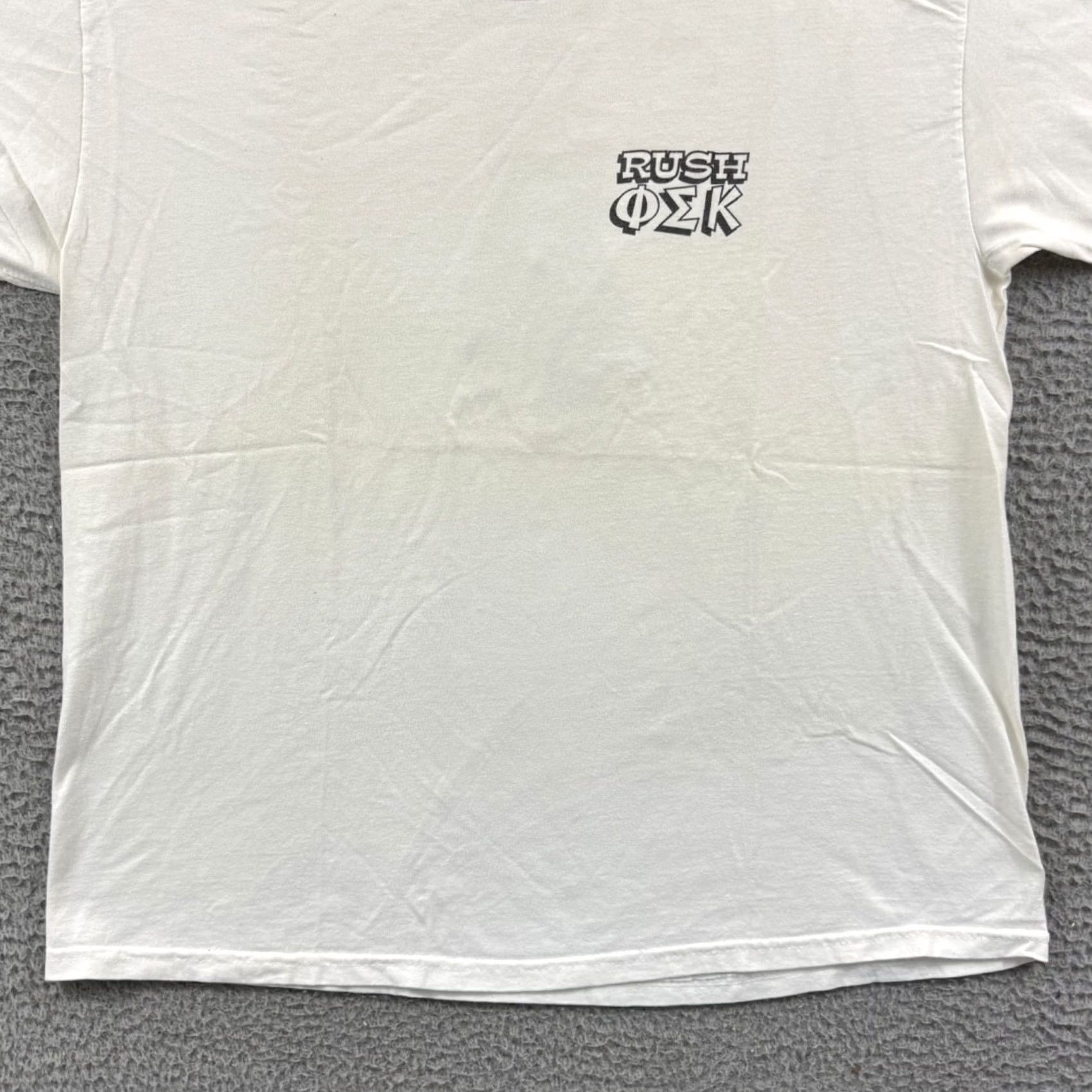 Gildan VINTAGE Phi Sigma Kappa Shirt Mens XL White Short Sleeve 90s Greek Fraternity Gildan Ultra Cotton Graphic Print Size US XL / EU 56 / 4 - 3 Thumbnail