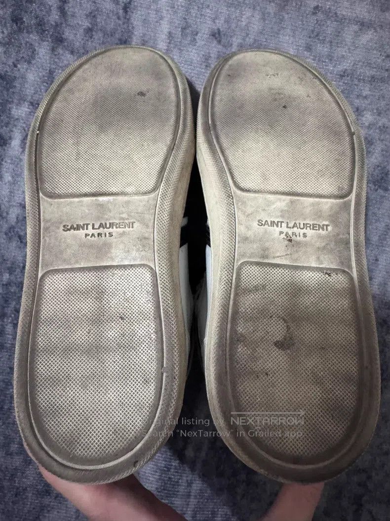 Saint Laurent Paris Saint Laurent Paris Black and White Leather Striped High-T Size US 7 / EU 40 - 6 Thumbnail