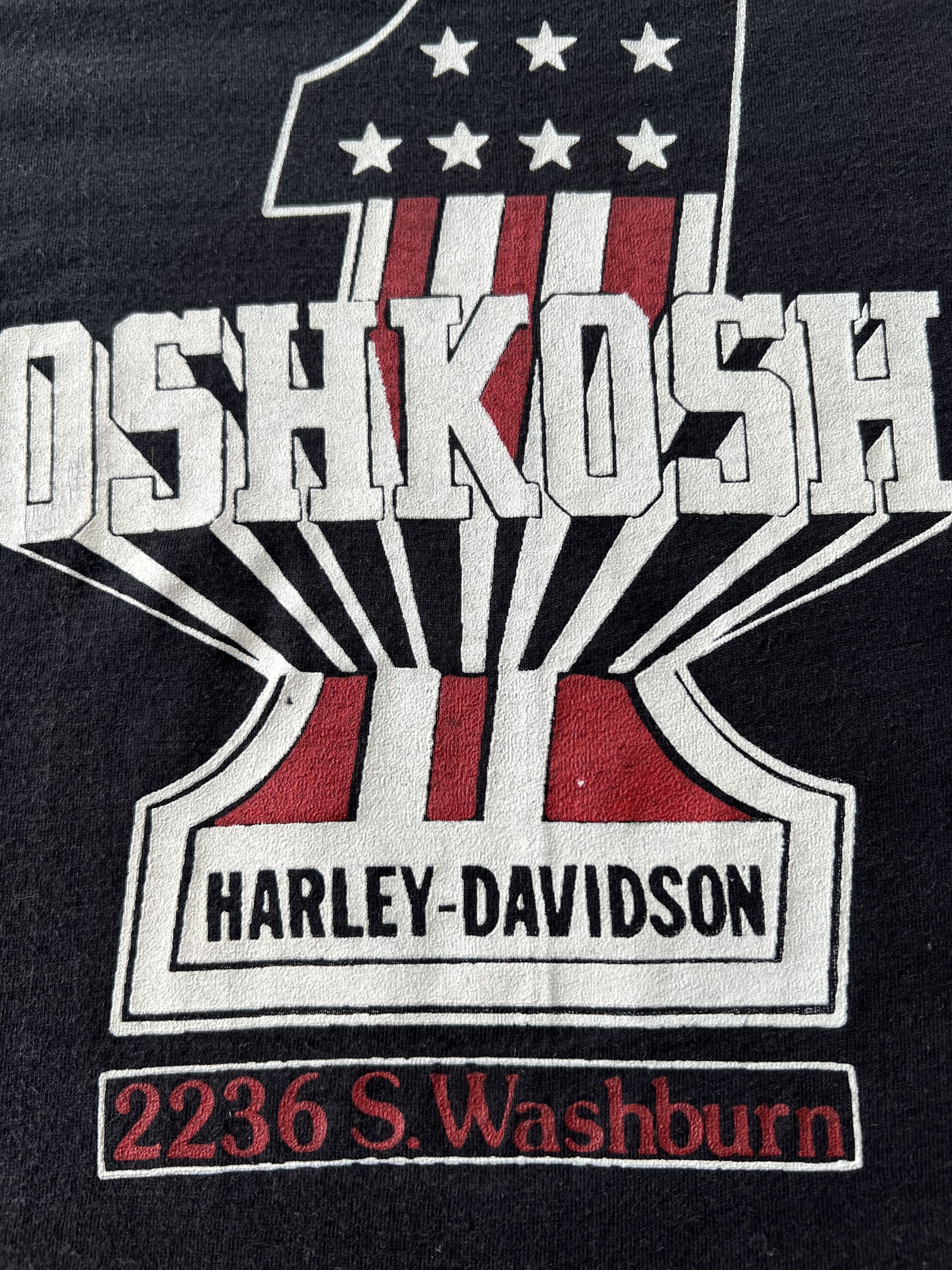 Harley Davidson Vintage 70s 80s Harley Davidson Oshkosh Wisconsin USA Tshirt Size US S / EU 44-46 / 1 - 14 Thumbnail