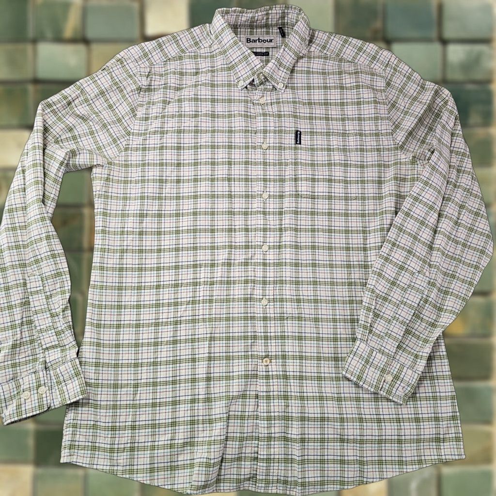 Barbour Barbour Shirt Mens Large Green Check Button-Down Long Sleeve Casual Shirt Size US L / EU 52-54 / 3 - 1 Thumbnail