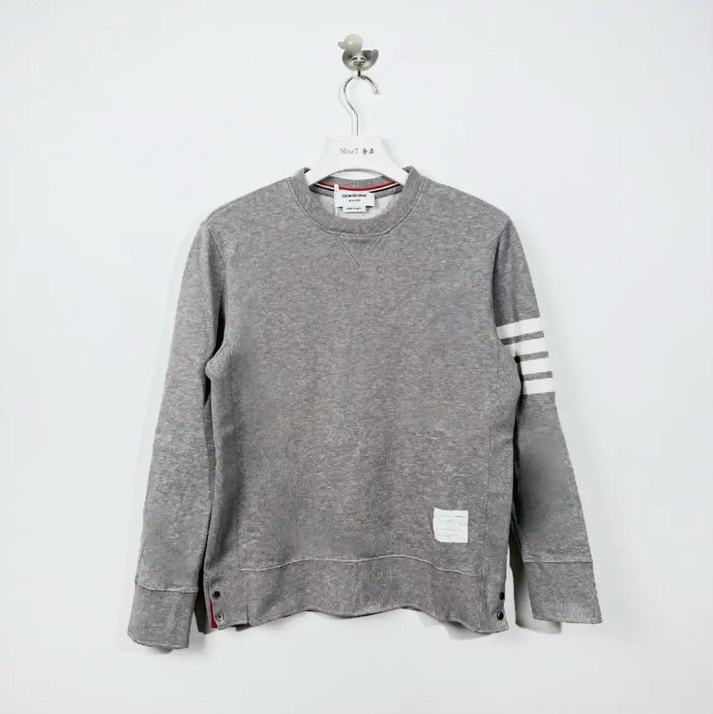 Thom Browne Thom Browne Gray Cotton Men's Sweatshirt 0089 Size US M / EU 48-50 / 2 - 1 Thumbnail