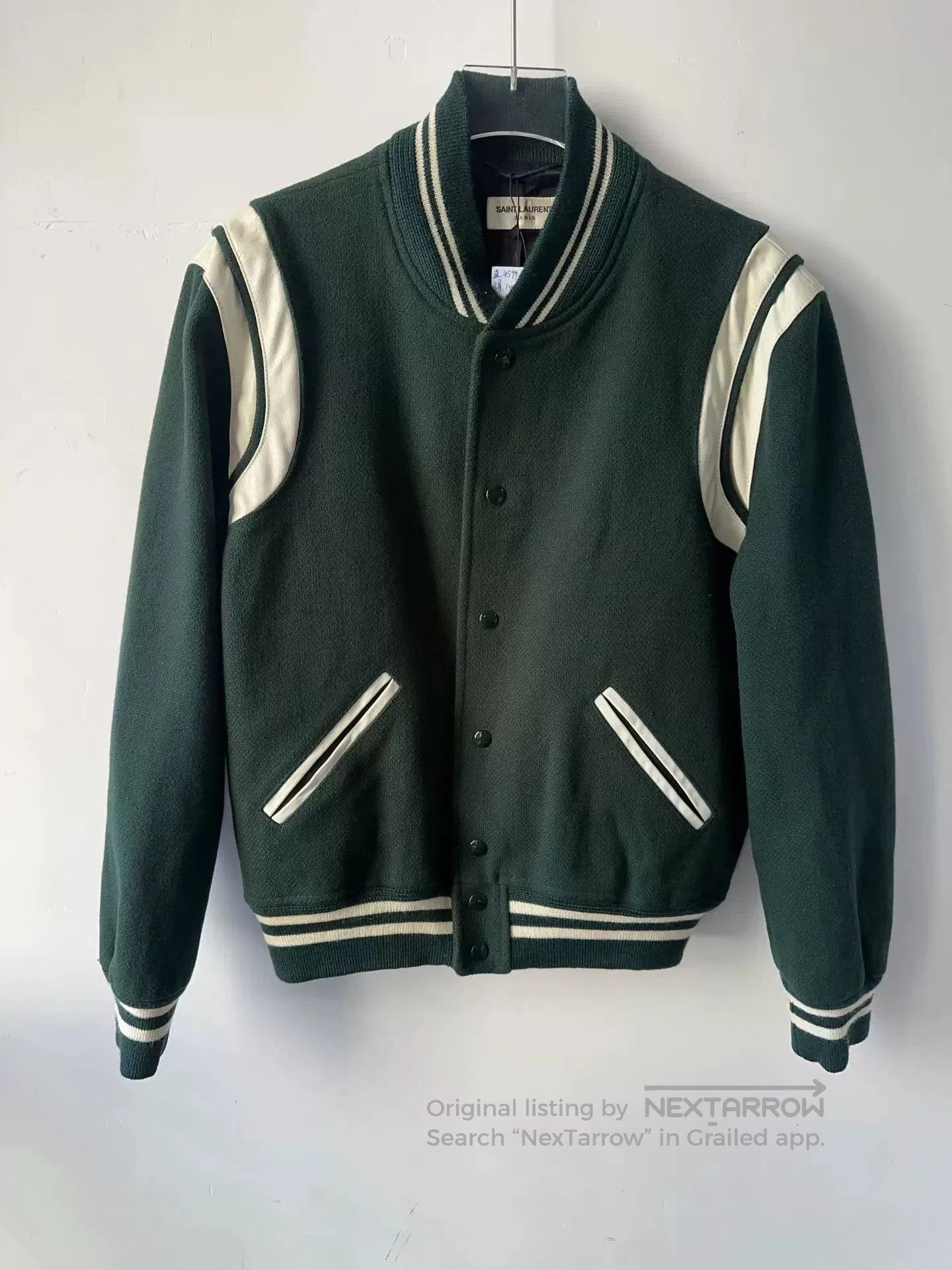 Saint Laurent Paris saint laurent slp baseball jacket dark green. Size US L / EU 52-54 / 3 - 1 Thumbnail