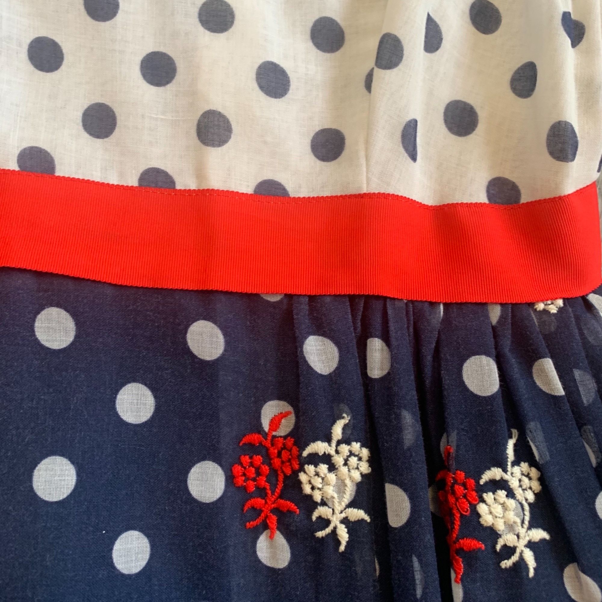 Vintage Vintage Elinor Gay ILGWU Polka Dot Floral Embroidered Maxi D Size S / US 4 / IT 40 - 11 Thumbnail