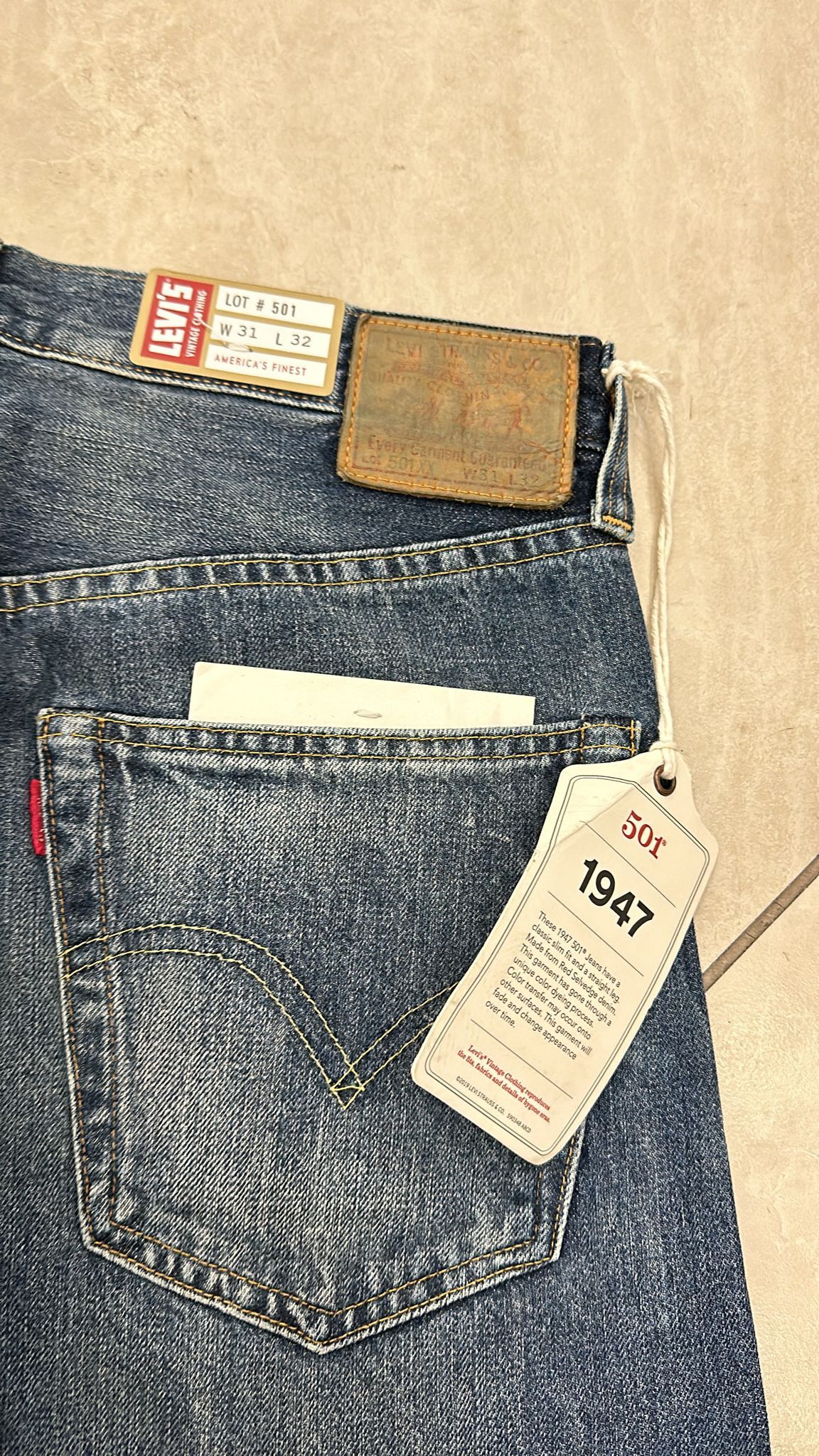 Levi's Vintage Clothing LVC Levi's Vintage Clothing 1947 501XX BigE Selvedge Jeans Size US 31 - 3 Thumbnail
