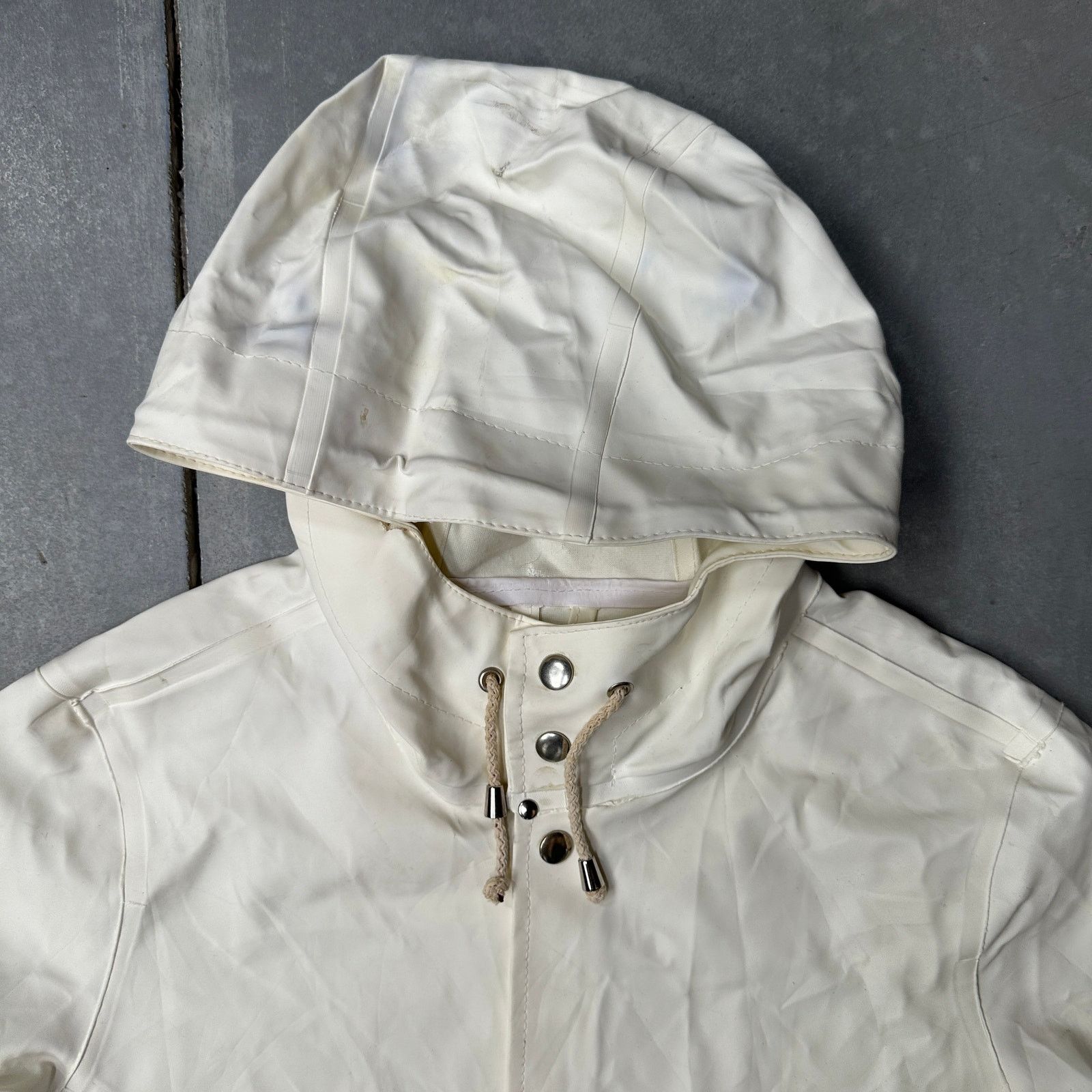 Stutterheim Stutterheim Goteborg Coat Raincoat Womens XS White Hooded Size XS / US 0-2 / IT 36-38 - 12 Thumbnail