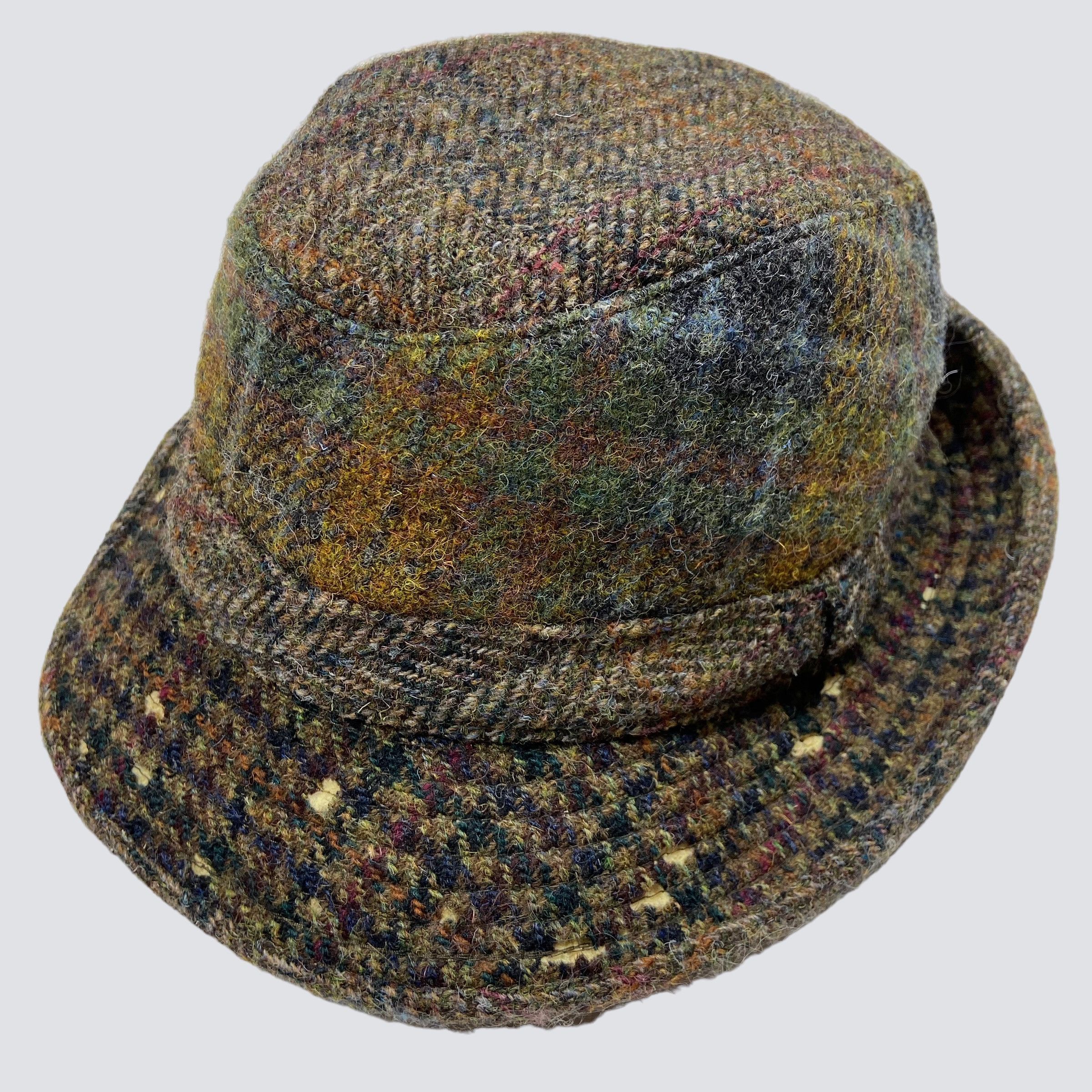 Harris Tweed 1980s HARRIS TWEED ARCHIVE PATCHWORK BUCKLE HAT - № 4137 Size ONE SIZE - 4 Thumbnail