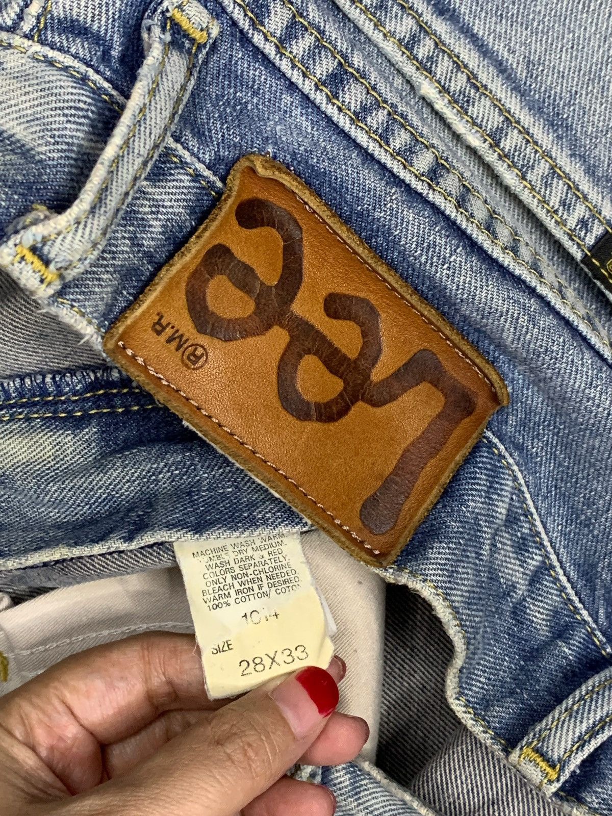 Lee SALES🔥Vintage Japanese Lee Mud Wash Distressed Loose Jeans Size US 28 / EU 44 - 10 Thumbnail