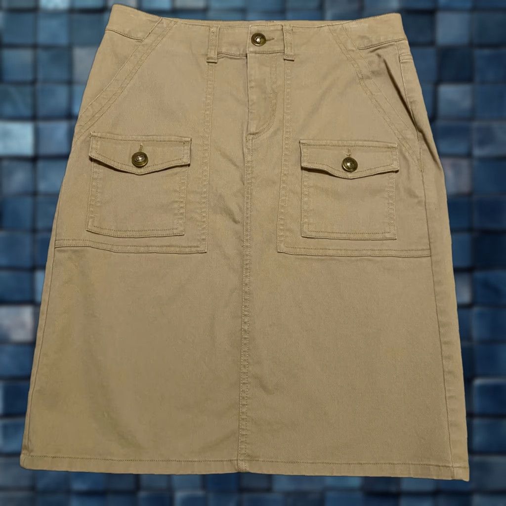 Chaps VINTAGE Chaps Skirt Beige Knee Length Pencil Straight Pockets Casual Womens 8 Size 30" / US 8 / IT 44 - 1 Thumbnail