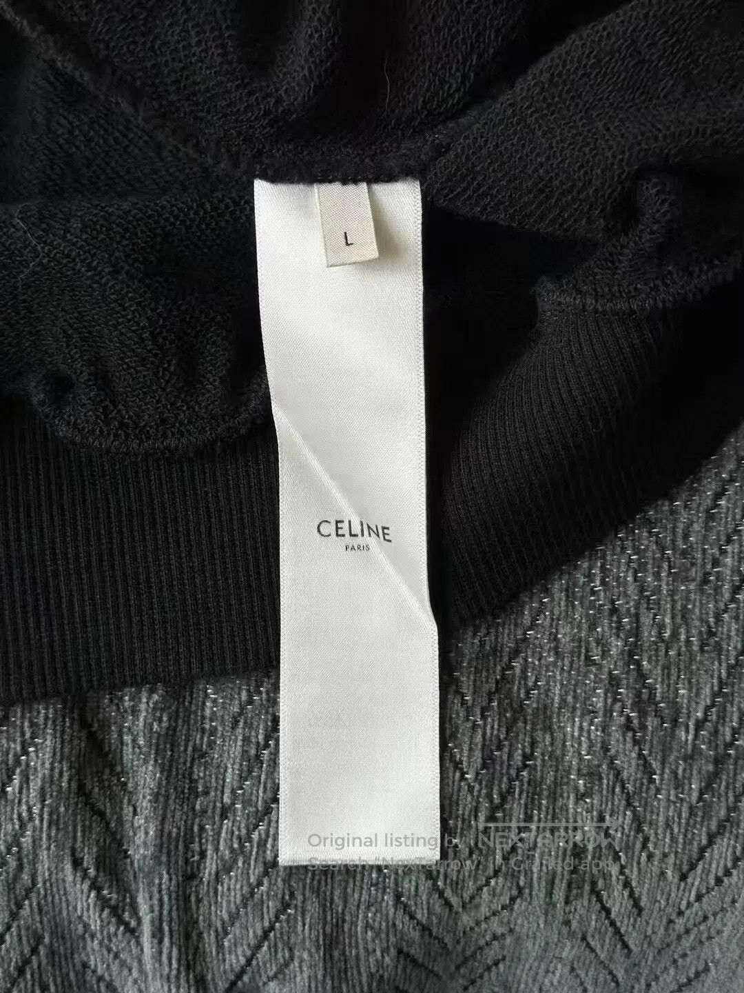 Celine Celine Black Drawstring Letter Hoodie. Size US L / EU 52-54 / 3 - 3 Thumbnail