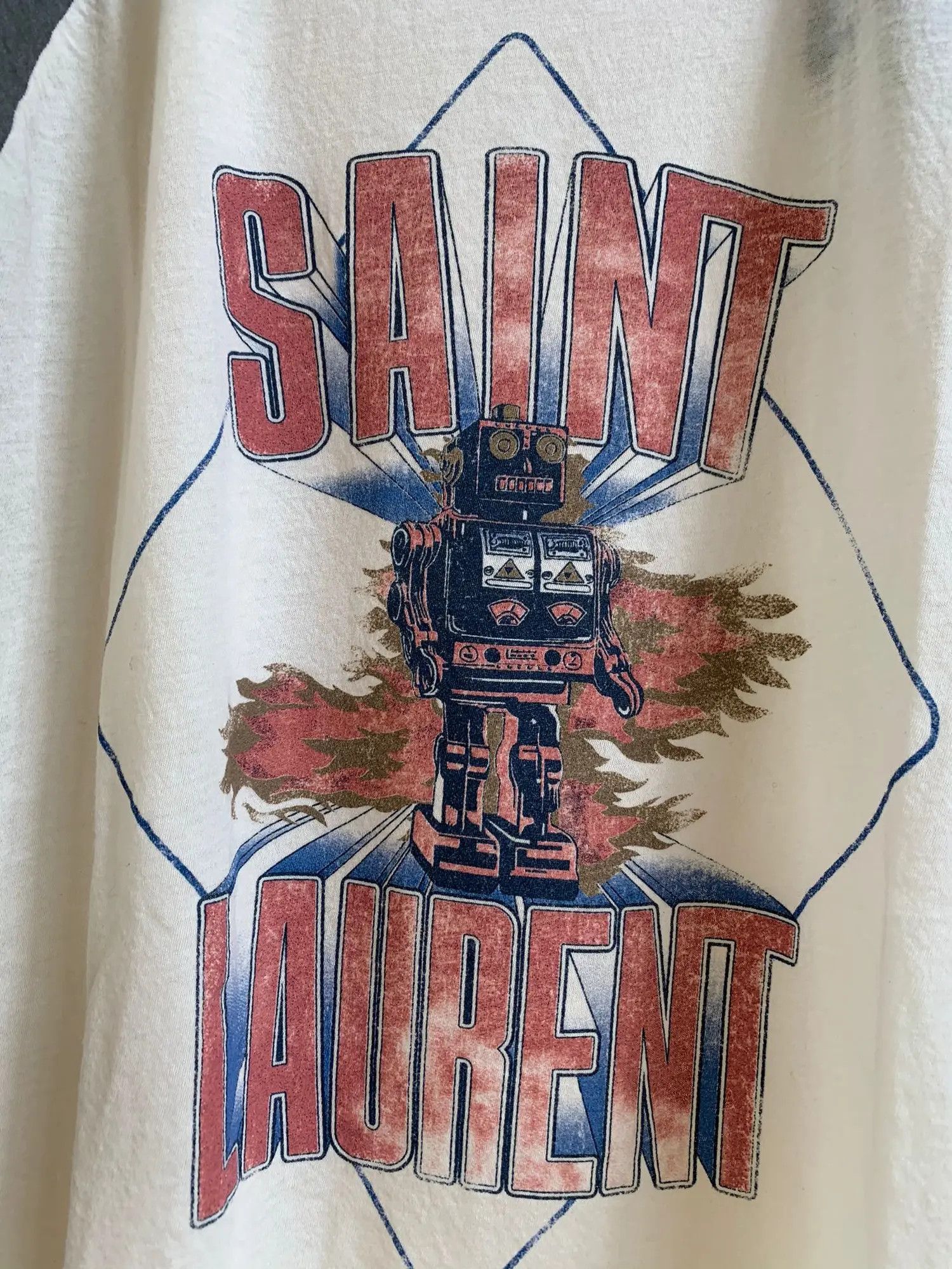 Saint Laurent Paris o1rshd1 Robot 3/4 Logo Tee in Multicolor Size US M / EU 48-50 / 2 - 9 Thumbnail