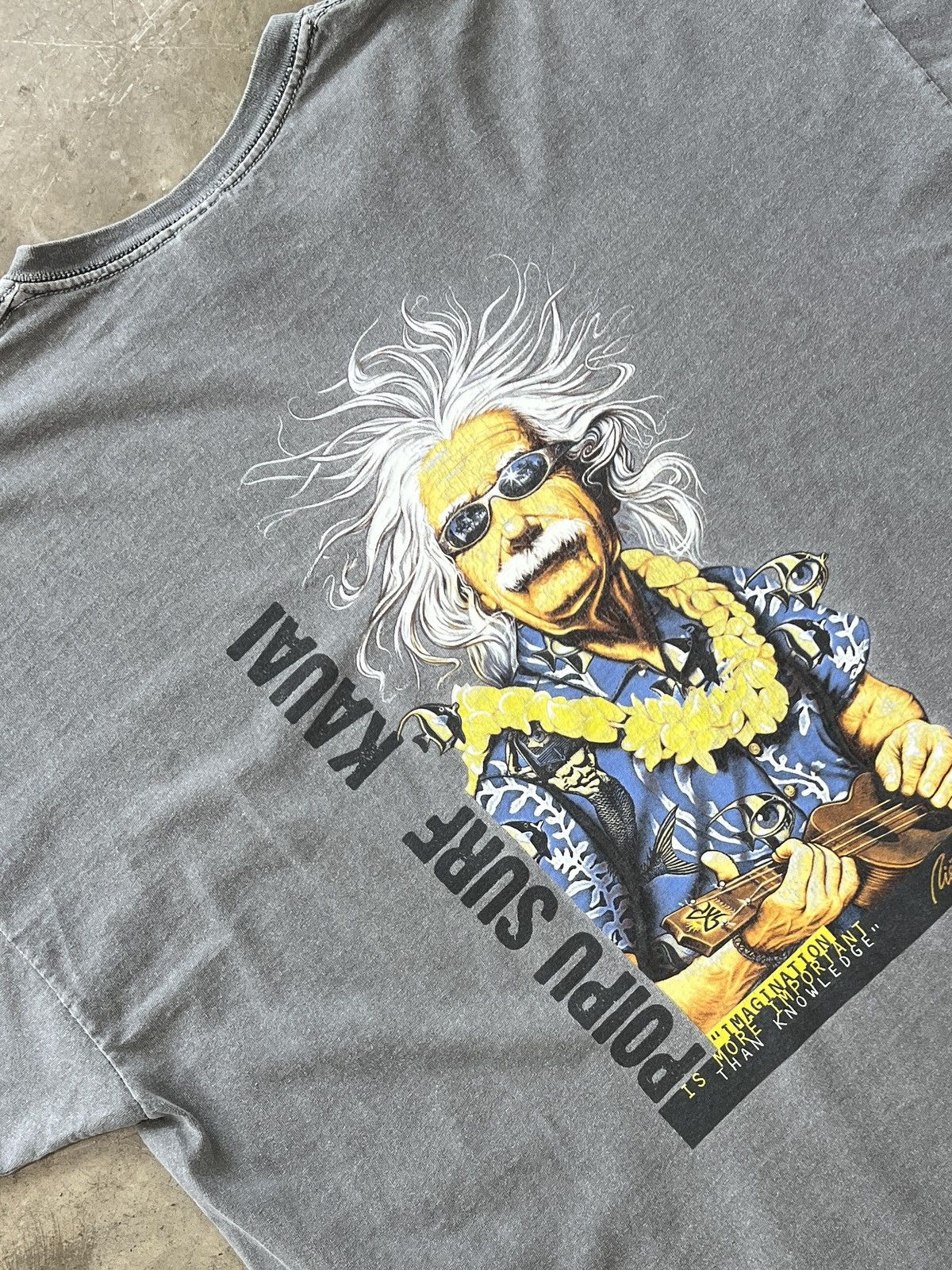 Vintage Vintage Poipu Surf Kauai Albert Einstein Hawaiian Tee 3XL Size US XXL / EU 58 / 5 - 1 Thumbnail