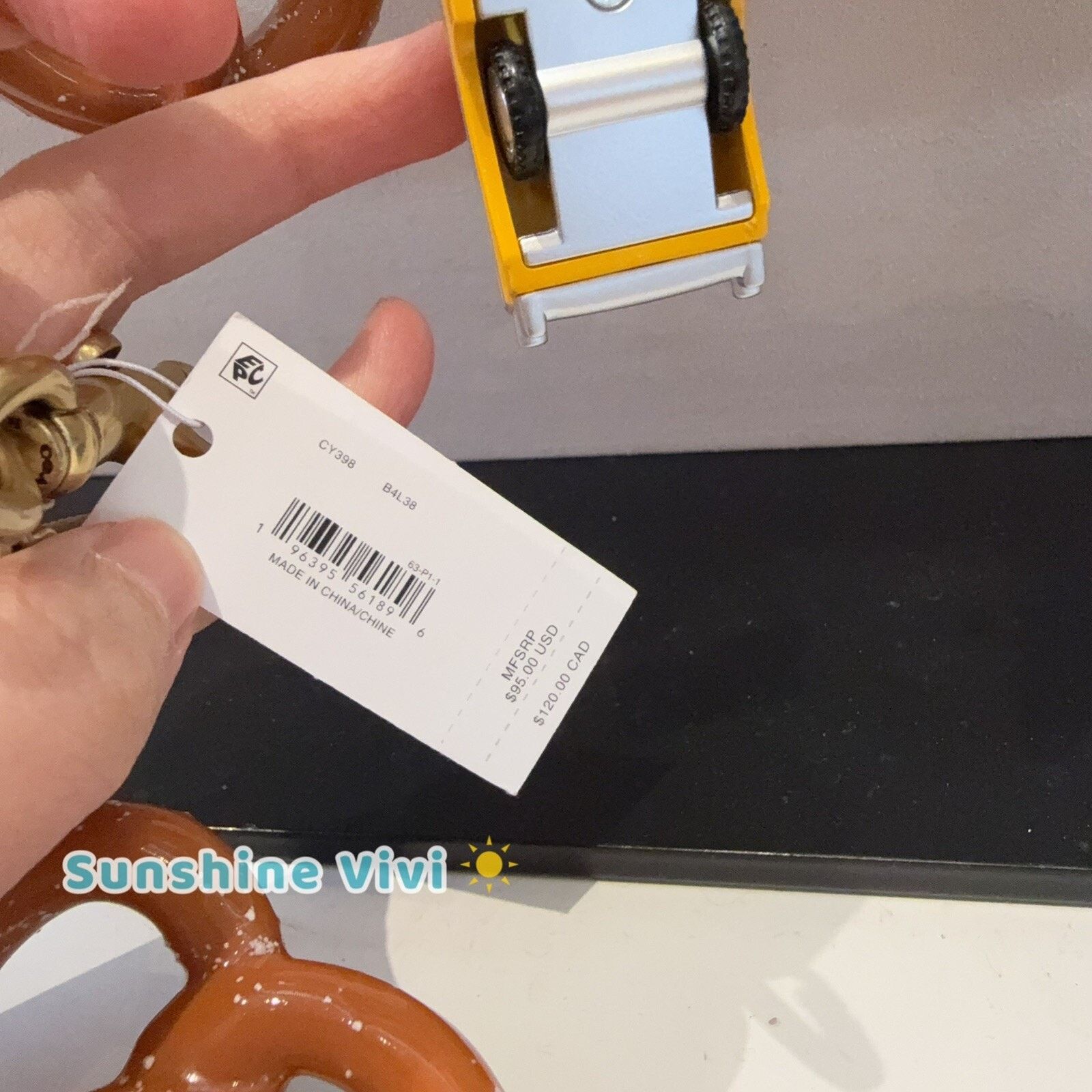 Coach NWT Coach Small Pretzel Bag Charm Keychain Brass Brown CY398 Size ONE SIZE - 3 Thumbnail