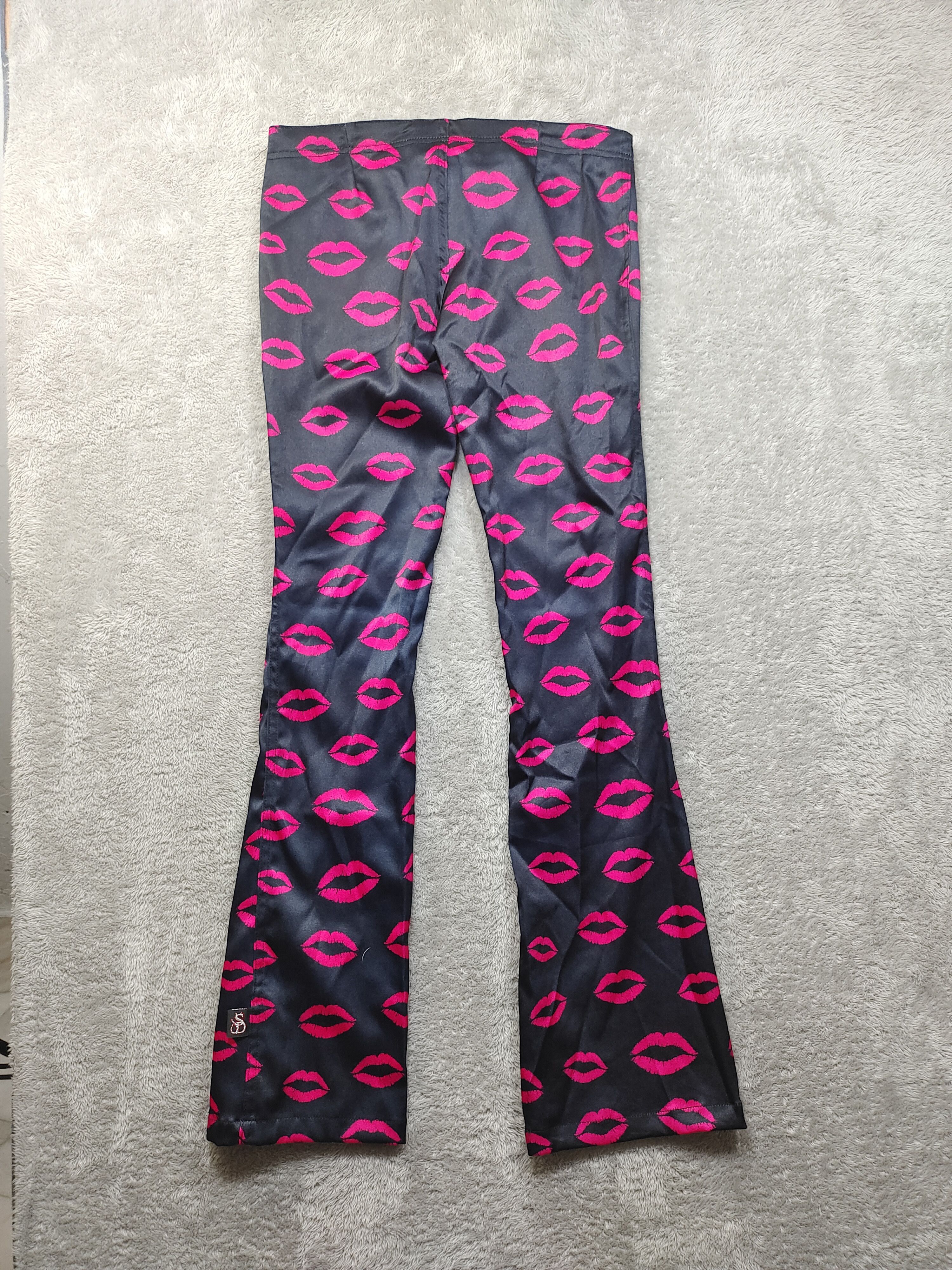 The Rolling Stones SHE DEVIL LIPS PRINT WOMEN BOOTCUT PANTS Size 32" / US 10 / IT 46 - 2 Thumbnail