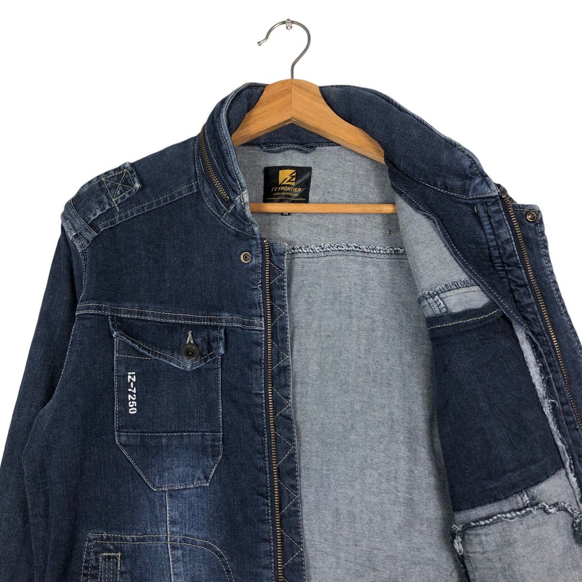 Japanese Brand 🔥Vintage Denim Biker Jacket I’z Frontier Japan Made Size US M / EU 48-50 / 2 - 12 Thumbnail
