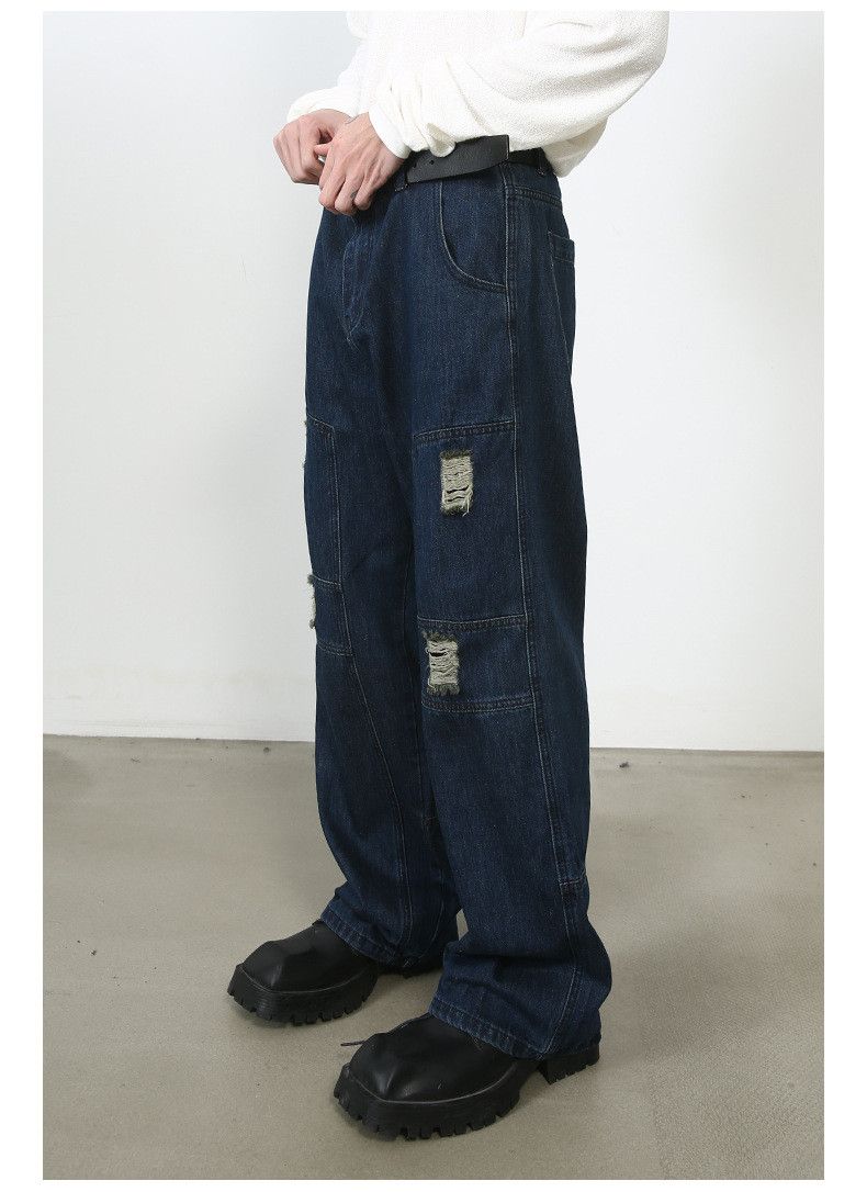 Japanese Brand × Jean American loose high street wide-leg patchwork jeans Size US 32 / EU 48 - 5 Thumbnail