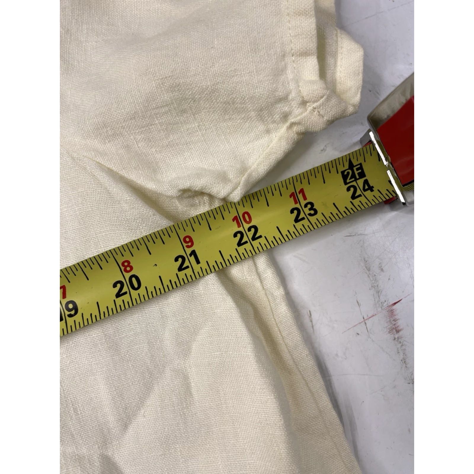 FLAX FLAX White Linen Short Sleeve Top Womens S Round Neck Pullover Casual Relaxed 100% Linen Minimalist Beach Bohemian Nature Tropical Size S / US 4 / IT 40 - 6 Thumbnail