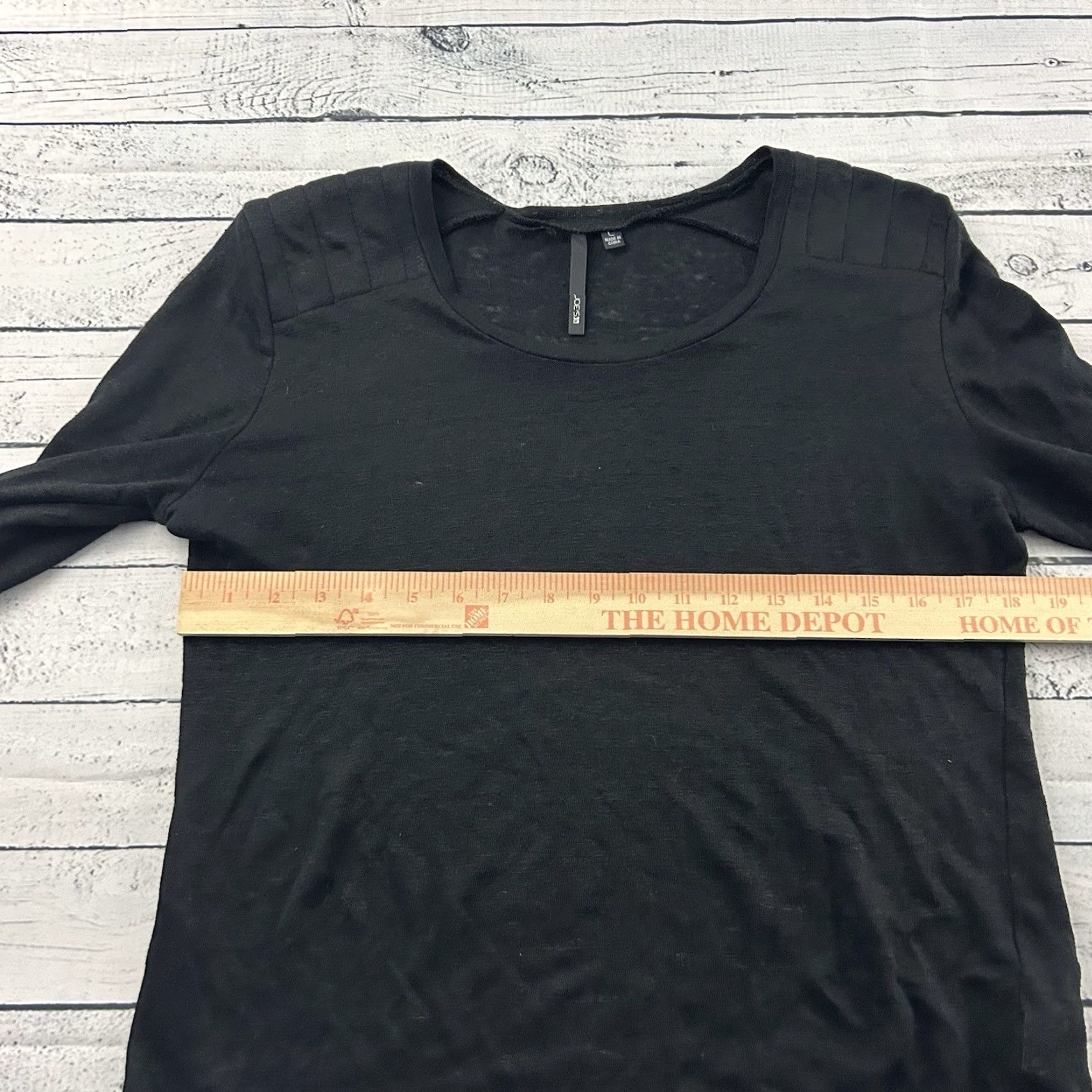 Vintage Joe's Linen Long Sleeve Top Blouse Women's Large Black 100% N/A Size L / US 10 / IT 46 - 4 Thumbnail