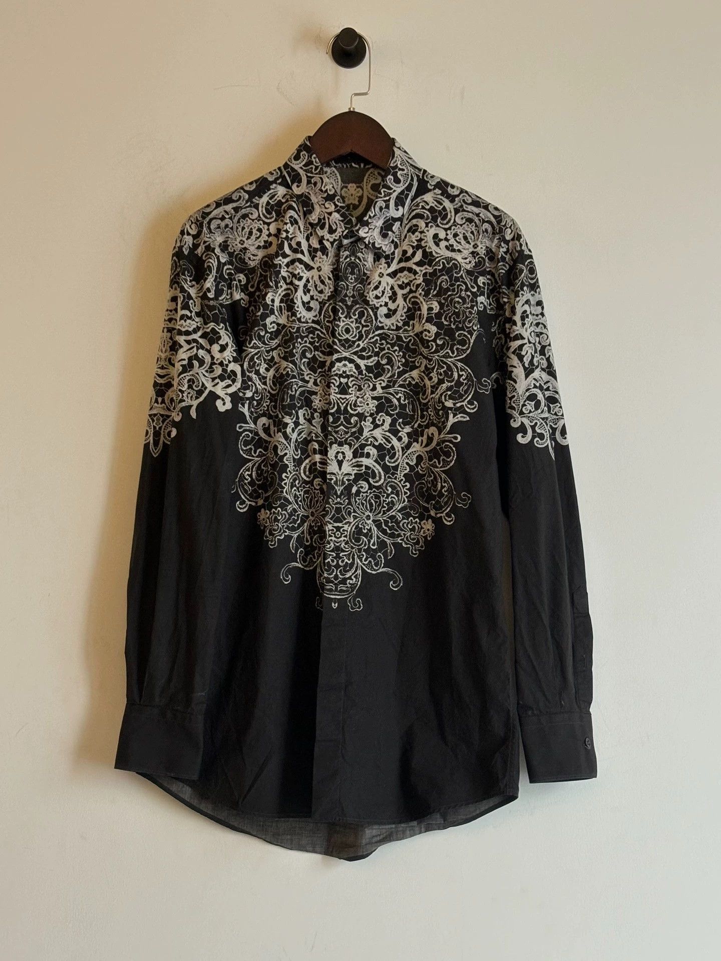 Alexander McQueen McQueen SS13 Half Floral Half-Black Shirt 44 Size US S / EU 44-46 / 1 - 1 Thumbnail