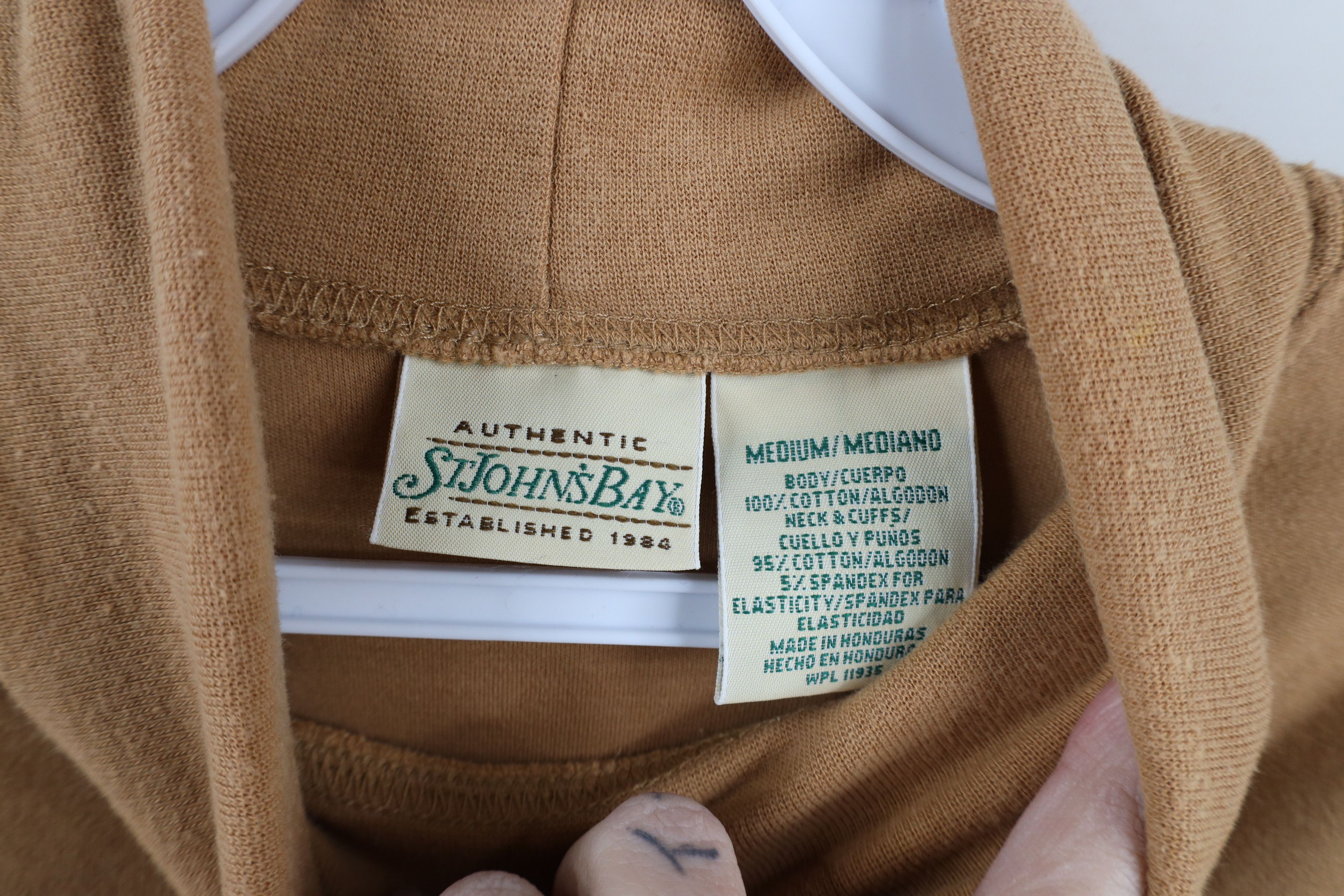 Vintage Vintage 90s Streetwear Blank Turtleneck T-Shirt Wheat Brown Size US M / EU 48-50 / 2 - 6 Thumbnail