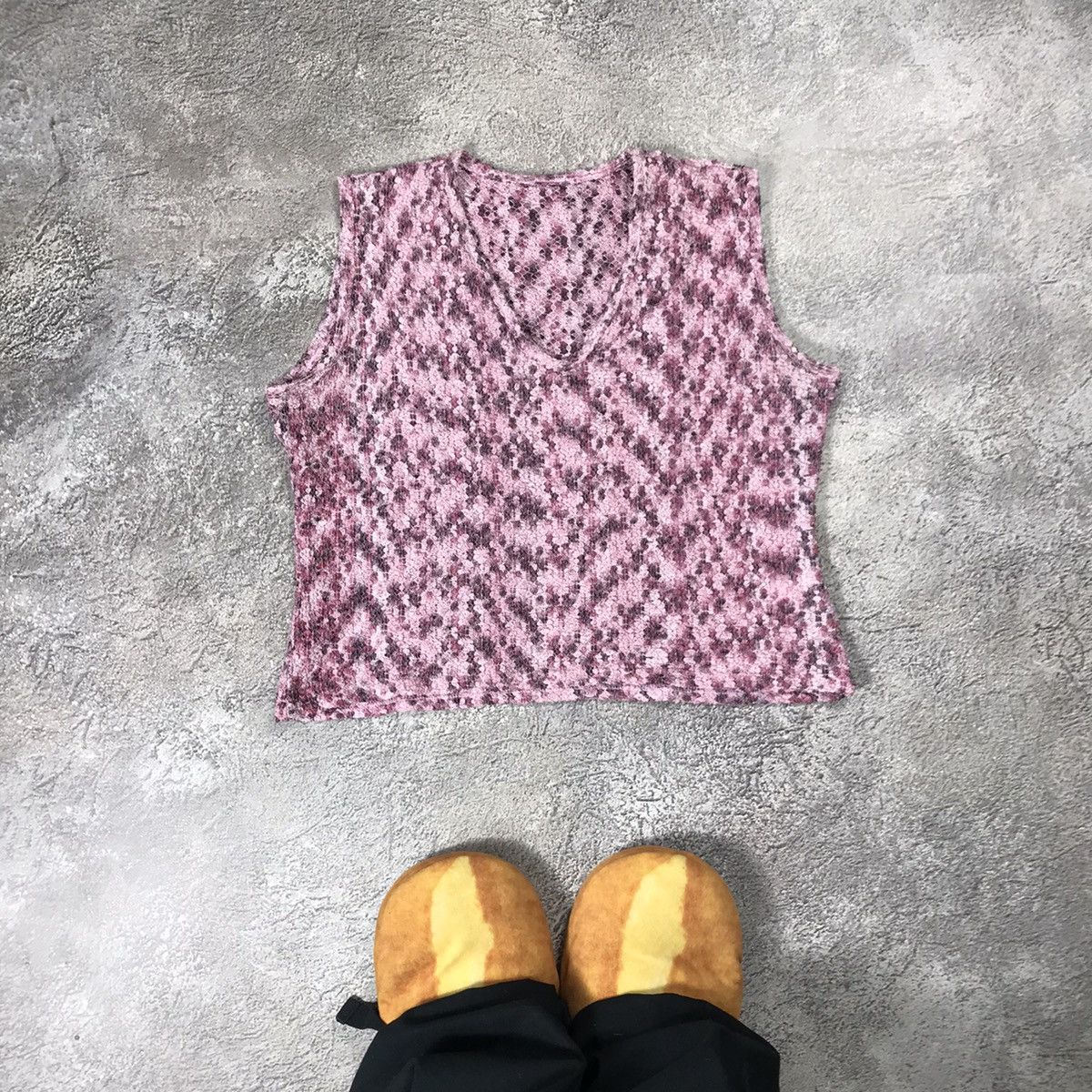 Vintage Vintage Y2K ABSTRACT Tank Top ART Knitted Oversized 90s Size M / US 6-8 / IT 42-44 - 1 Thumbnail