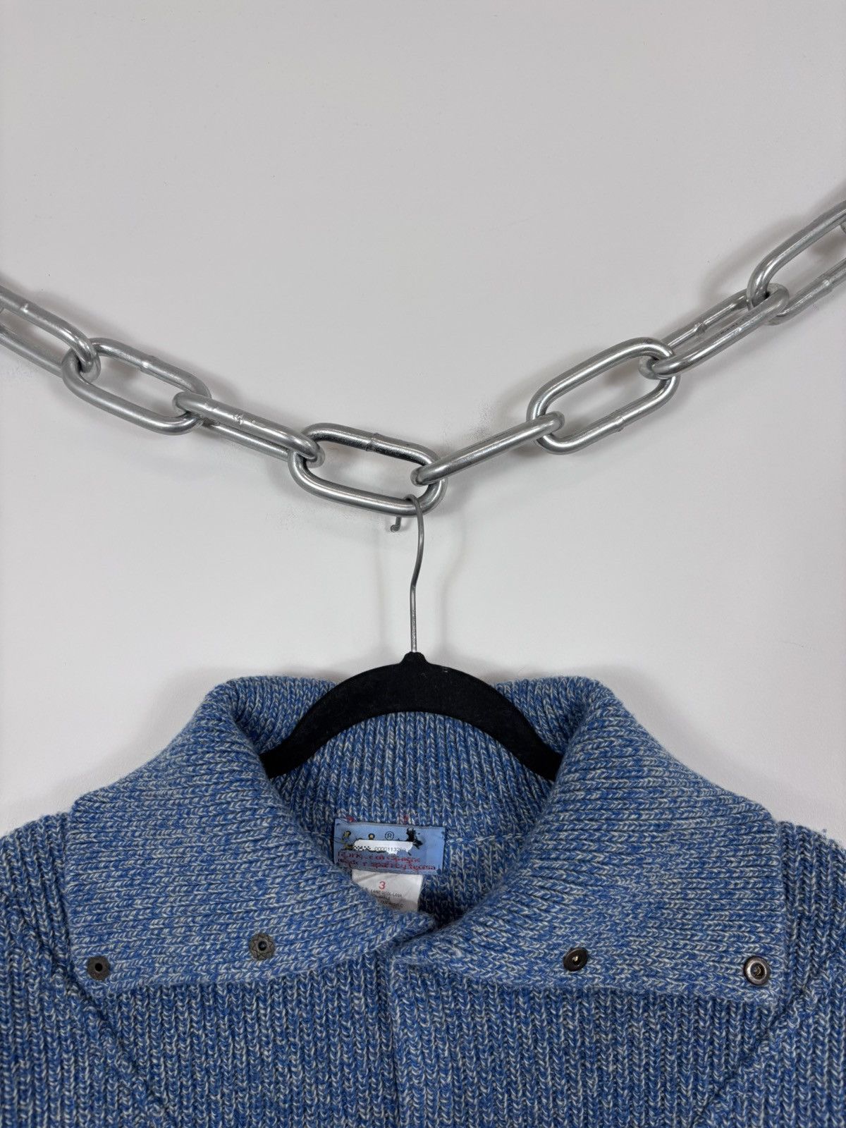 Vintage Vintage Tycesa Spanish Men’s Blue Collared Wool Knit Sweater Size US M / EU 48-50 / 2 - 5 Thumbnail