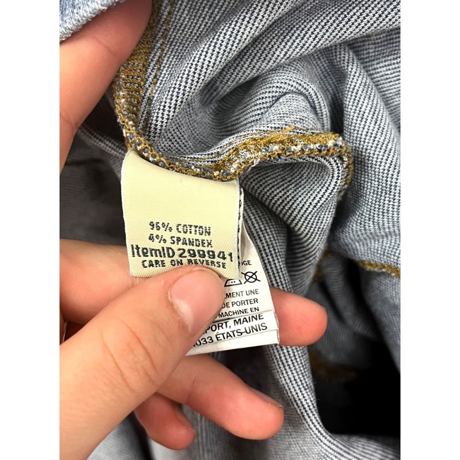 Vintage L.L.Bean Jeans Women Regular Medium Blue Denim Straight Pants M size 96% Cotton 4% Spandex Elastic Waistband Pre-Owned Like New Size 32" / US 10 / IT 46 - 4 Thumbnail