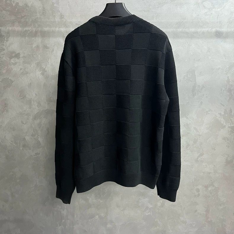 Louis Vuitton Louis Vuitton Black Checker Stitch Crew Neck Long Sleeve S Size US L / EU 52-54 / 3 - 5 Thumbnail