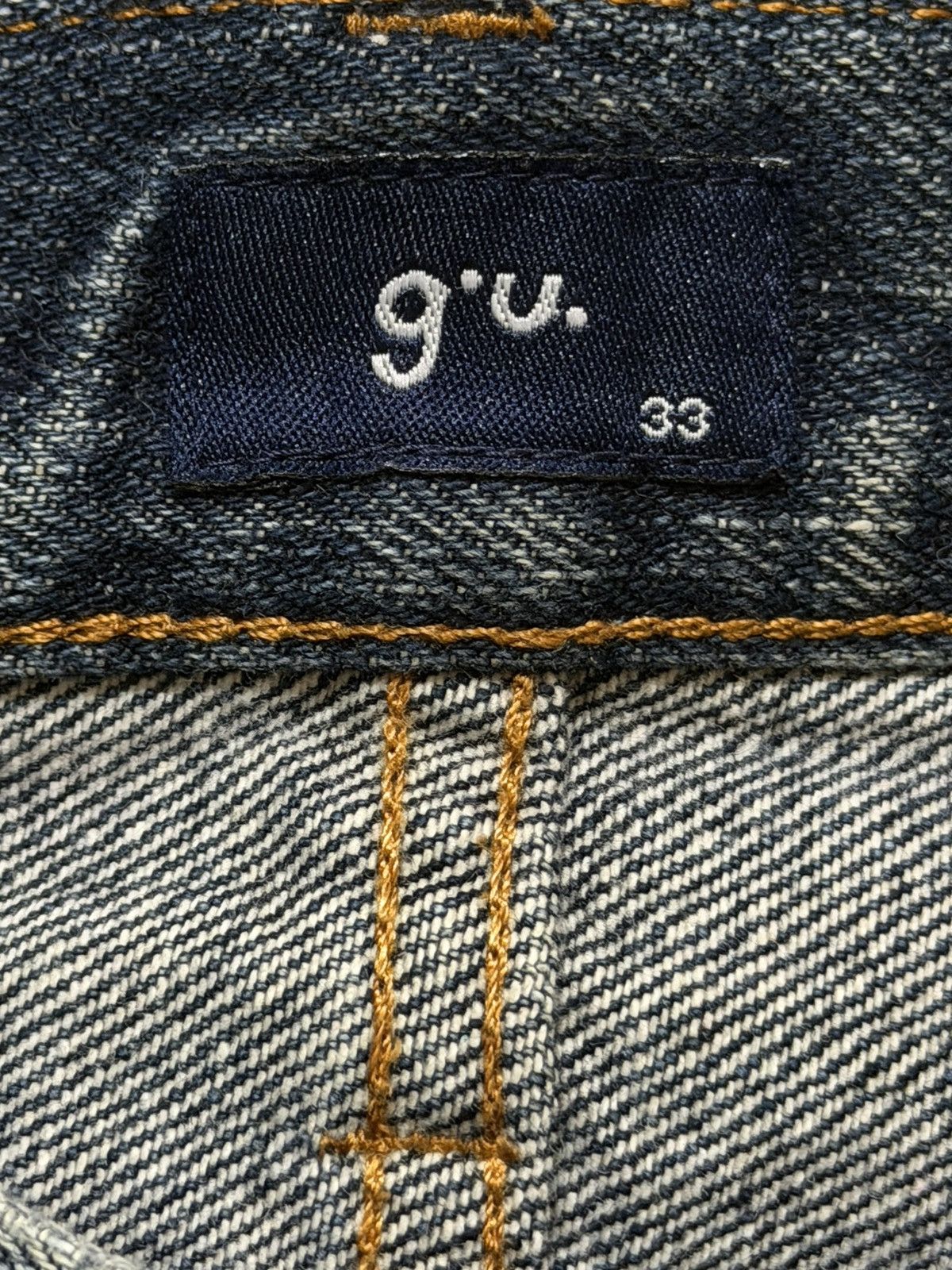 GU Vintage Y2K Japanese GU Faded Wash Distress Wide Leg Loose Size US 33 - 6 Thumbnail