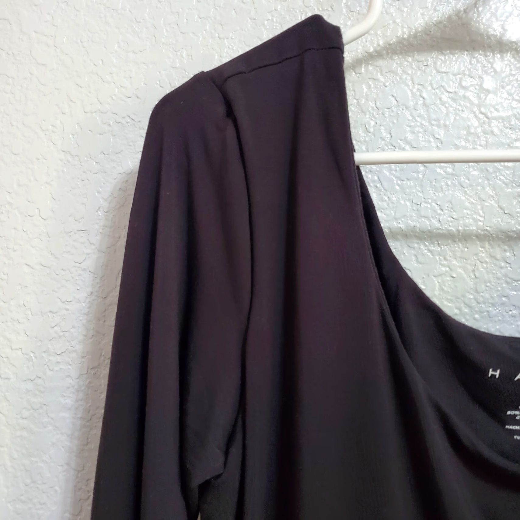 Vintage VINTAGE Hatch Maternity Midi Dress Bodycon Black Long Sleeve Built in Bra Stretch L Size L / US 10 / IT 46 - 4 Thumbnail