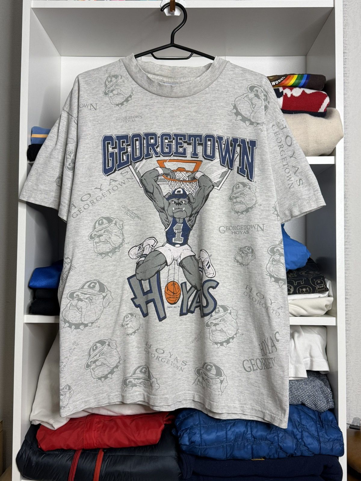 Other Vintage Georgetown Hoyas Active Image 1991 tshirt size L Size US L / EU 52-54 / 3 - 2 Thumbnail