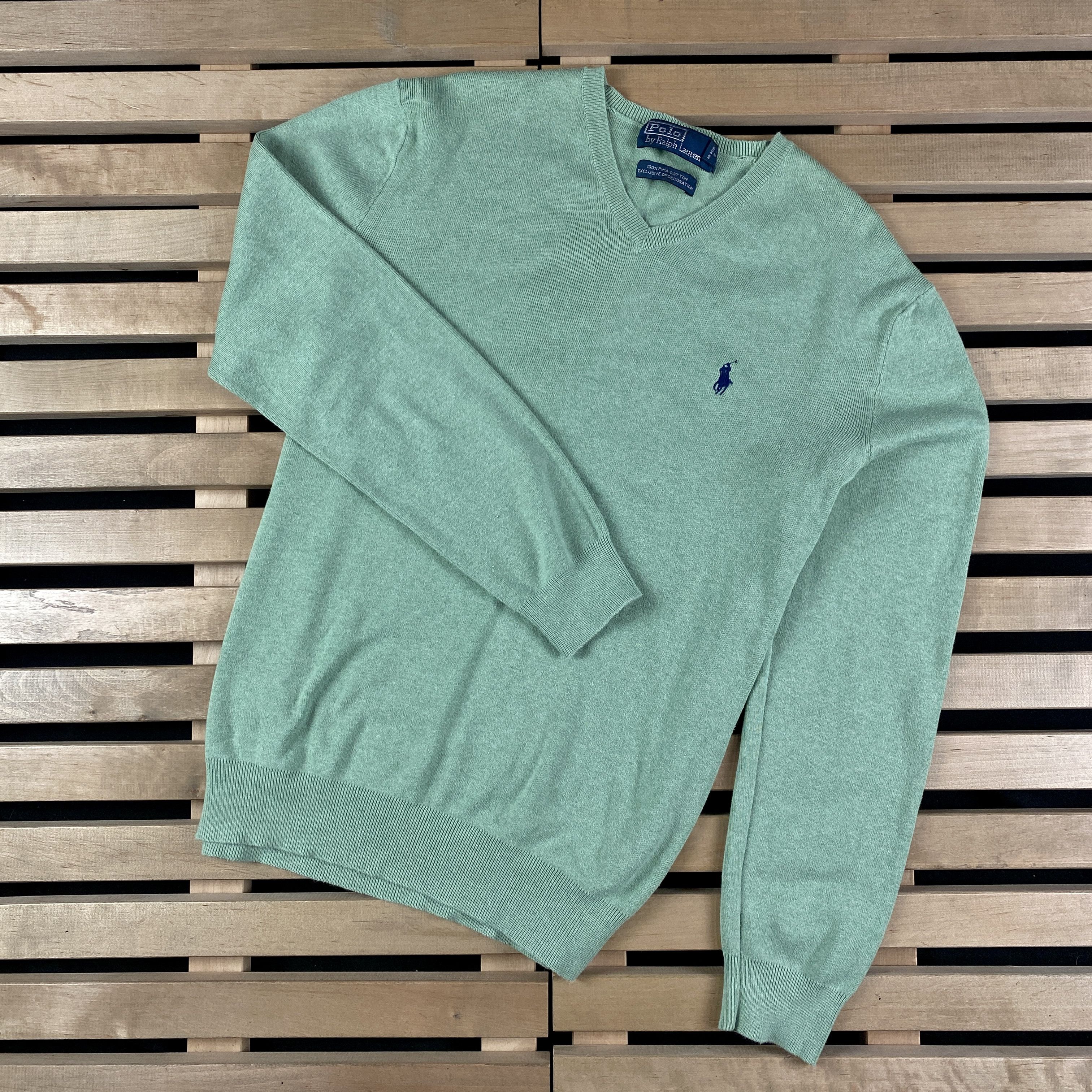Polo Ralph Lauren × Ralph Lauren × Vintage Mens Sweater Jumper Polo by Ralph Lauren V Neck Size S Size US S / EU 44-46 / 1 - 1 Thumbnail